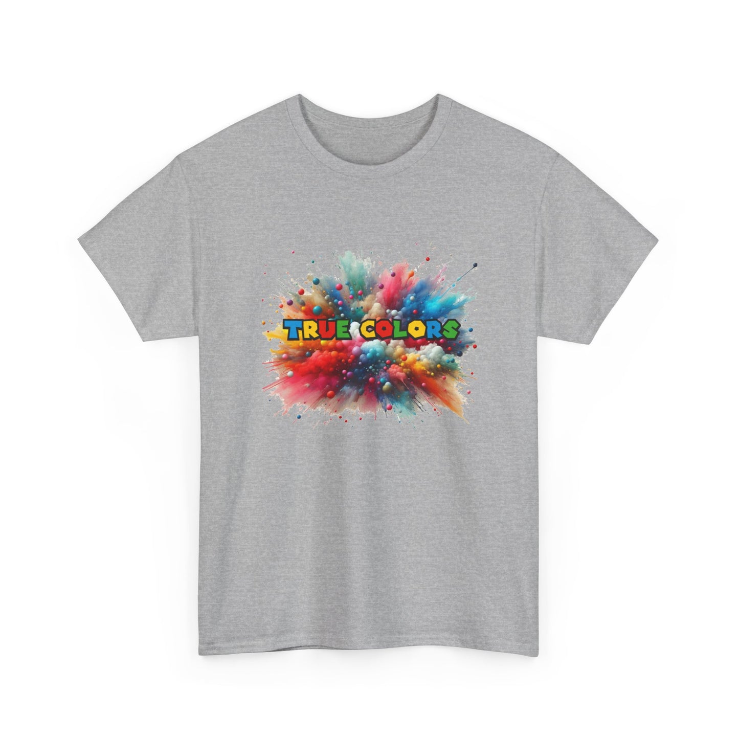 Music Nostalgia True Colors Unisex Cotton Tee, Colorful Boho and Hippie Style Top, Artistic Typographic Design T-shirt