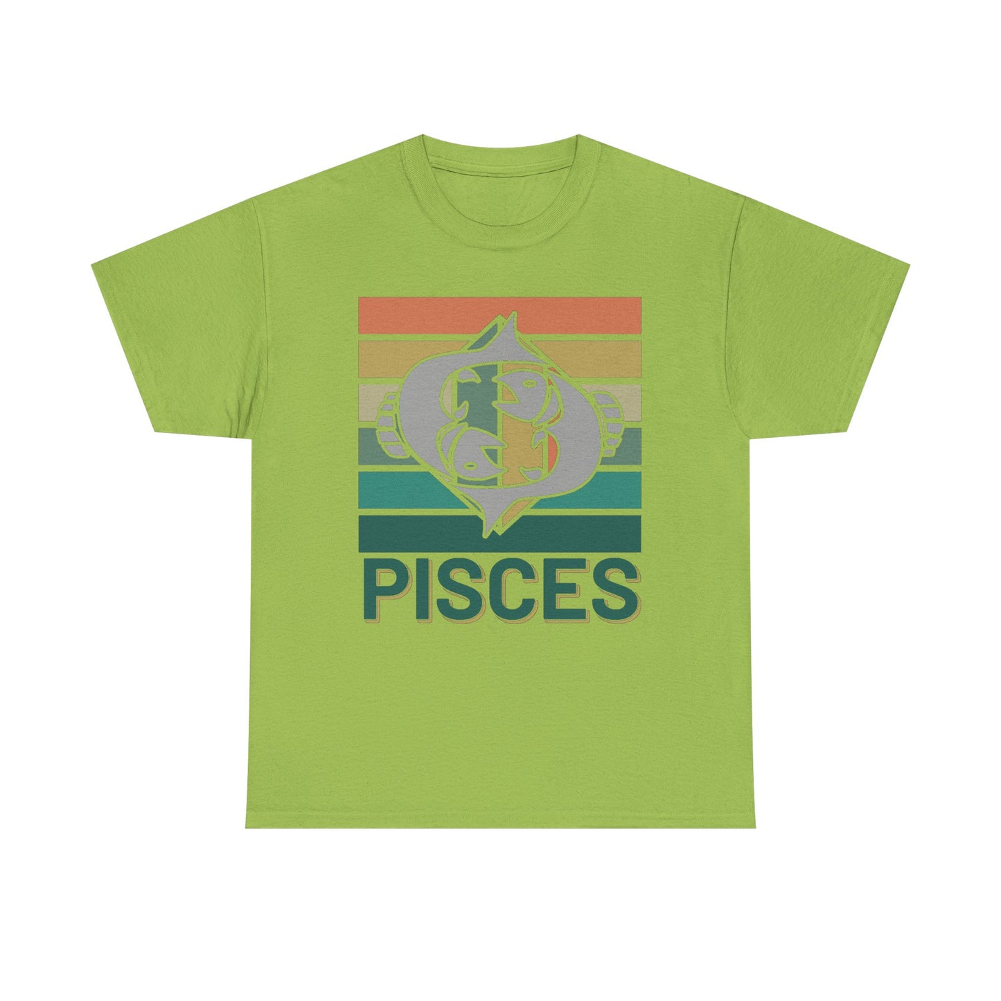 Pisces Tee, Retro Vintage Unisex T-shirt, Astrology Sign Shirt, Zodiac Design Top, Heavy Cotton Clothing, Horoscope Gift