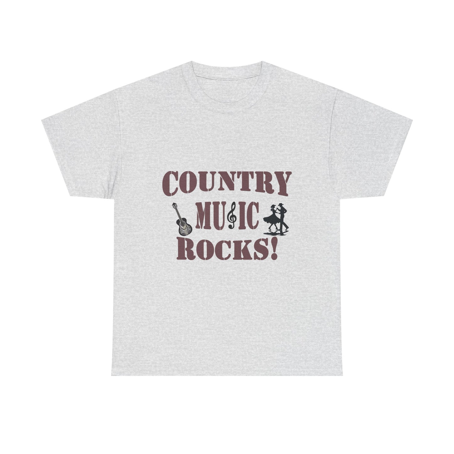 Music Nostalgia Country Music Rocks Unisex Cotton Tee, Artistic Typography Top, Retro Style Graphic Tee
