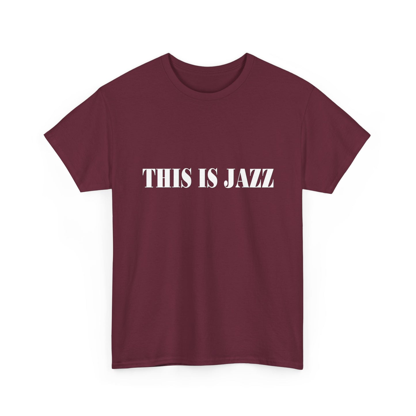 Music Nostalgia THIS IS JAZZ Unisex Cotton Shirt, Colorful Boho and Hippie Style Top, Artistic Typographic Design Shirt