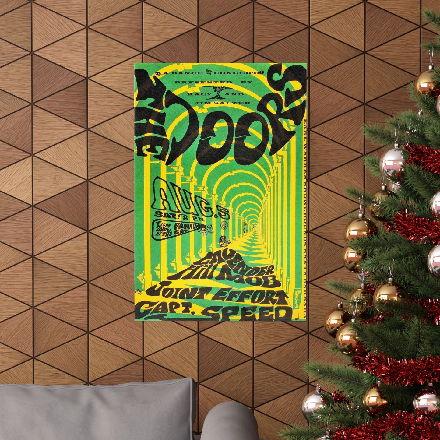 Vintage Concert Posters, the Doors 1967 Santa Barbara Performance. Retro Wall Art, Psychedelic Design, Authentic Collectible