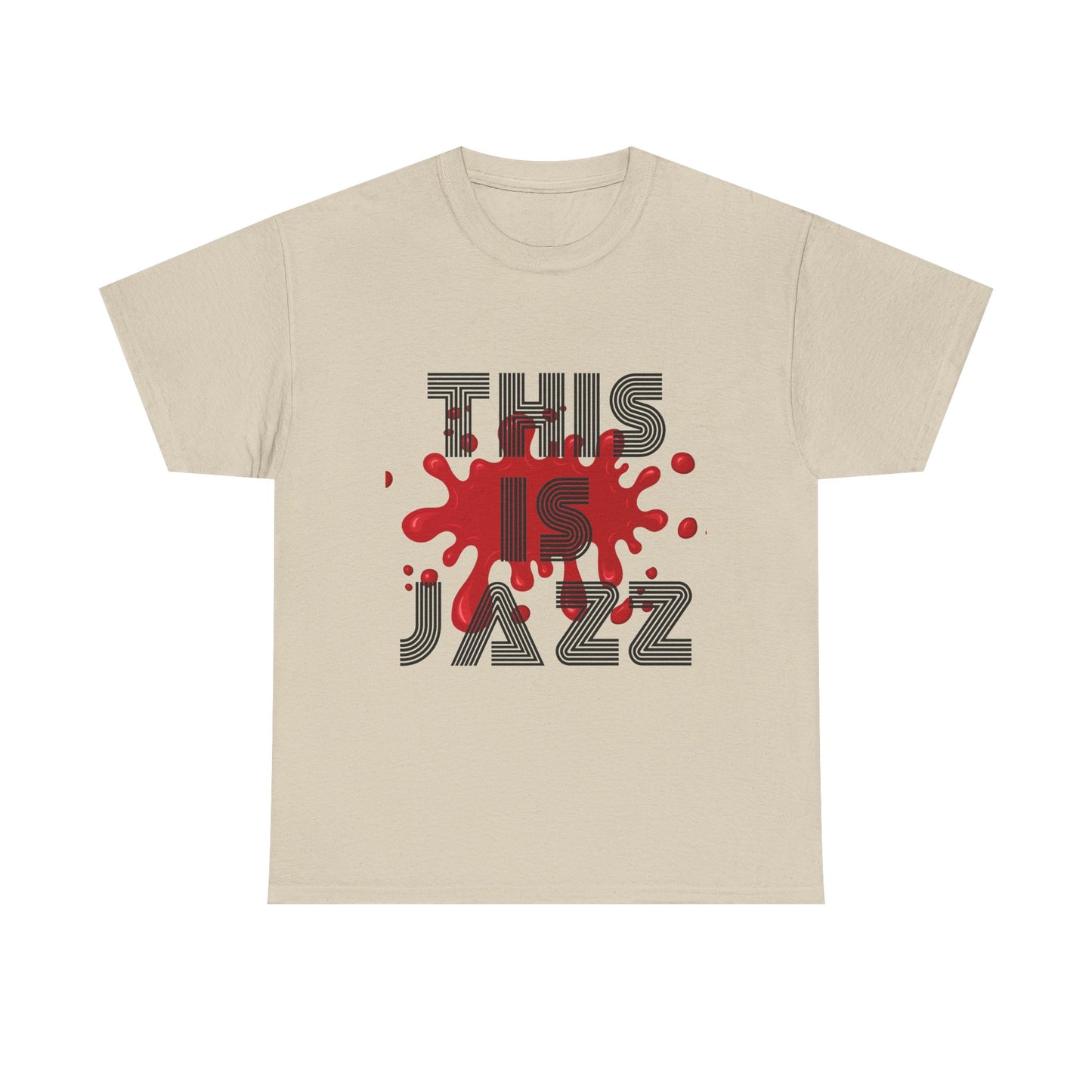Music Nostalgia This Is Jazz Unisex Cotton Tee, Colorful Boho and Hippie Style Top, Artistic Typographic Design