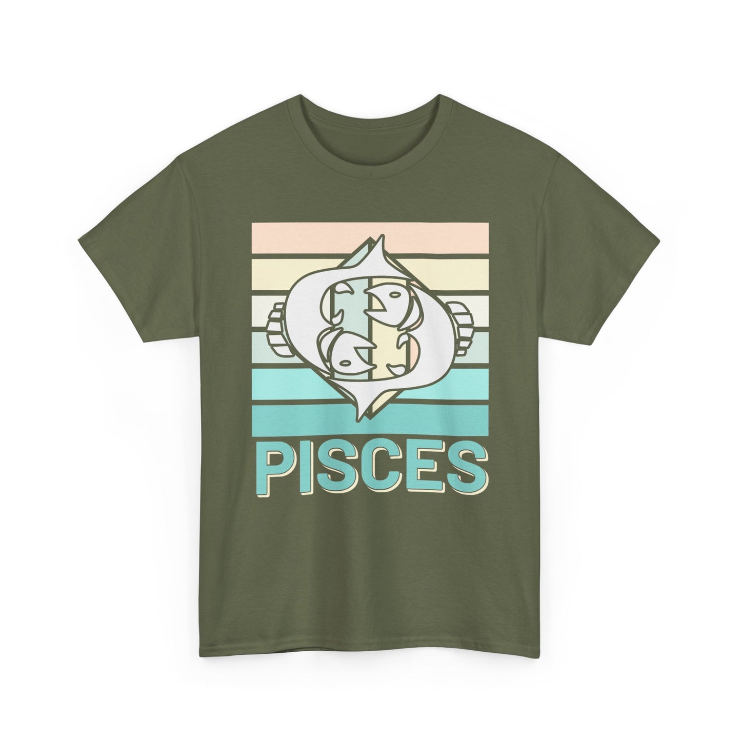 Pisces Zodiac Unisex Tee, Vintage Retro Astrology Sign Shirt, Horoscope Constellation Gift, Astro Lover Birthday Present, Heavy Cotton