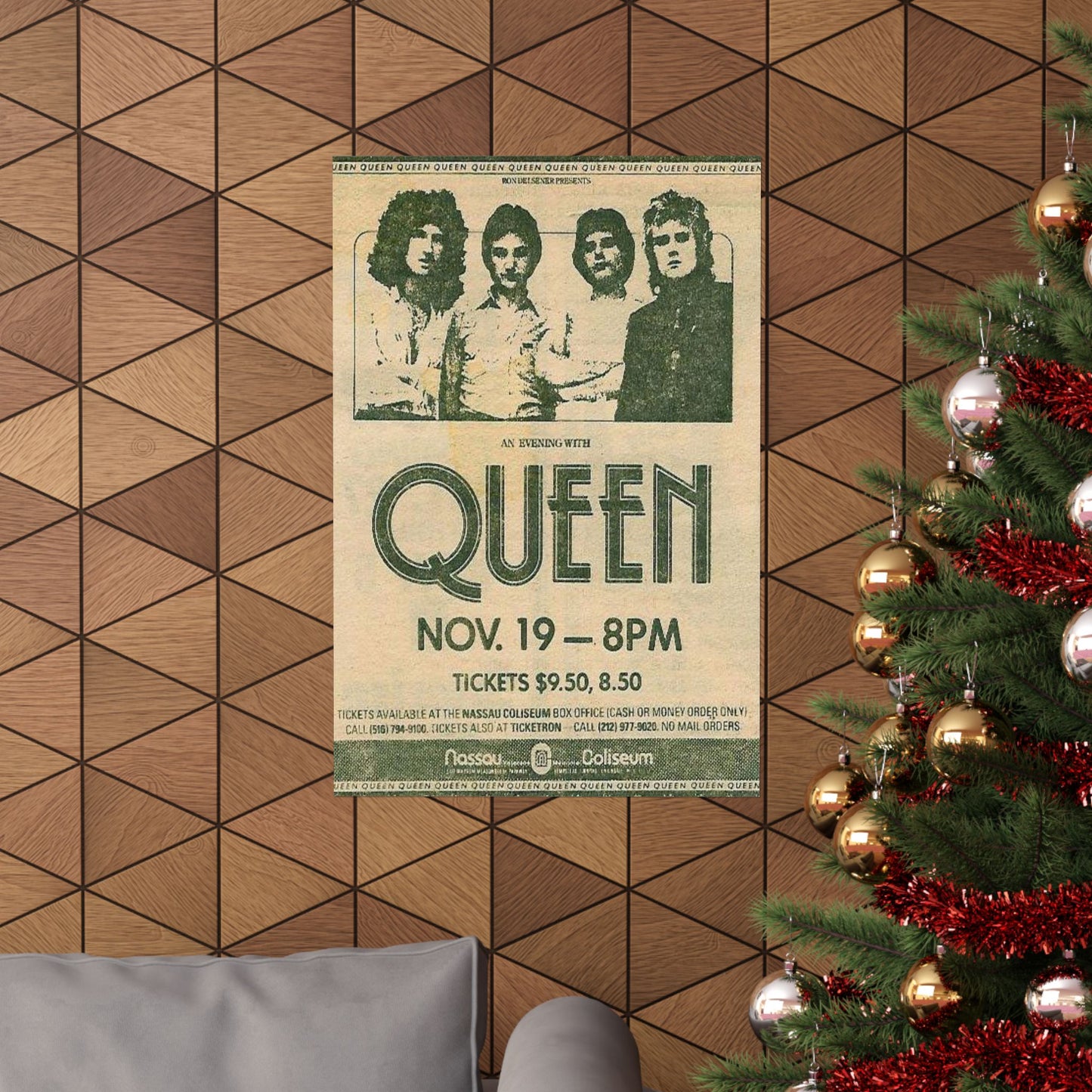 Queen Concert Vintage Poster, 1978 Long Island NY Concert Memorabilia, Collectors Item, Authentic Reprint