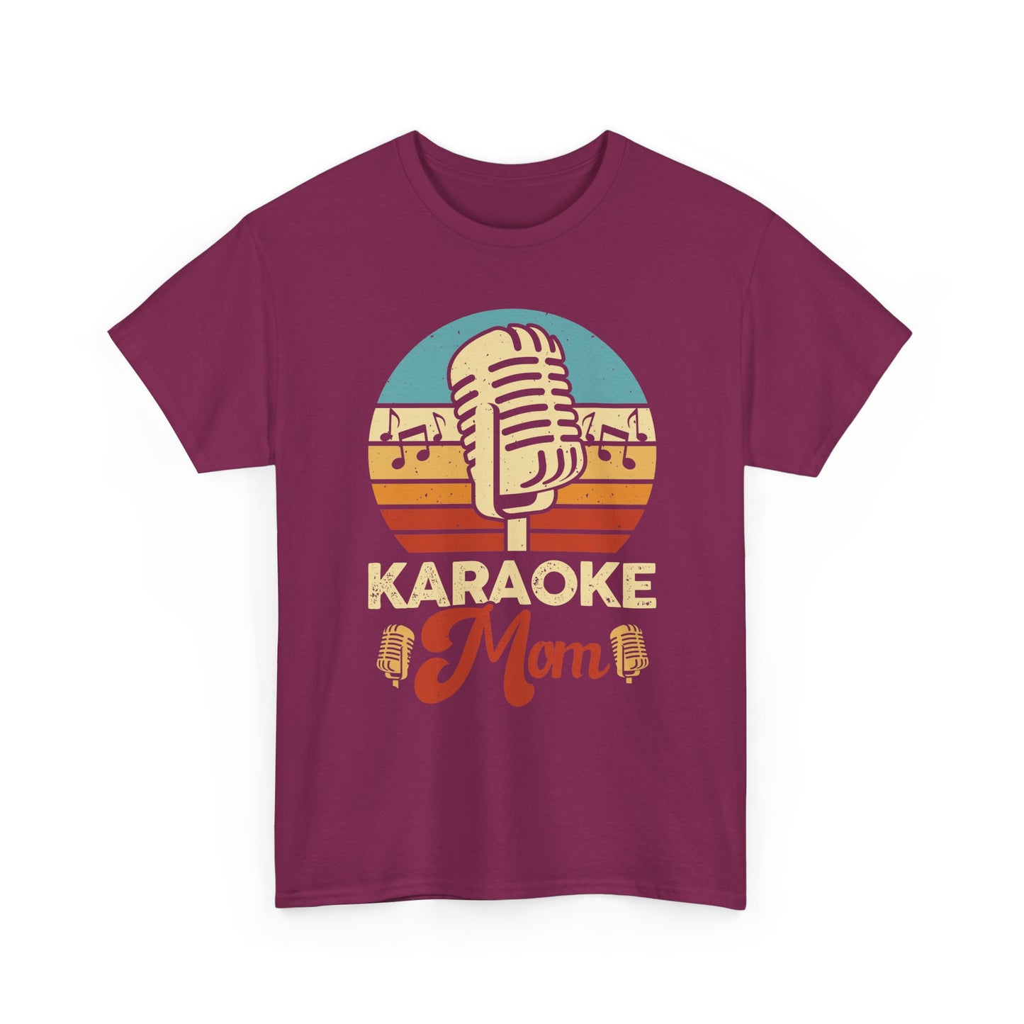 Karaoke Vibe, Karaoke Mom Unisex Heavy Cotton Tee | Fun Gift for Moms, Music Lovers, Family Gatherings, Birthdays, Singing Events