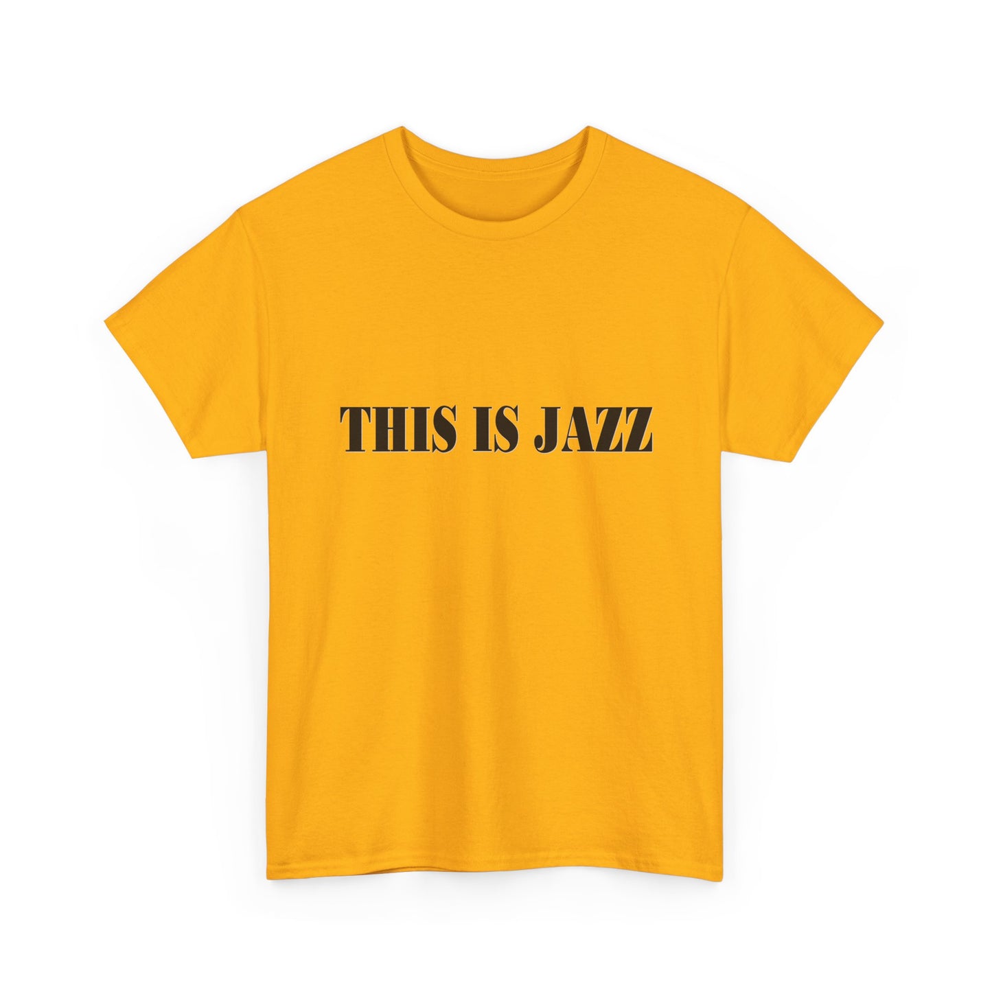 Music Nostalgia THIS IS JAZZ Unisex Cotton Shirt, Colorful Boho and Hippie Style Top, Artistic Typographic Design Shirt