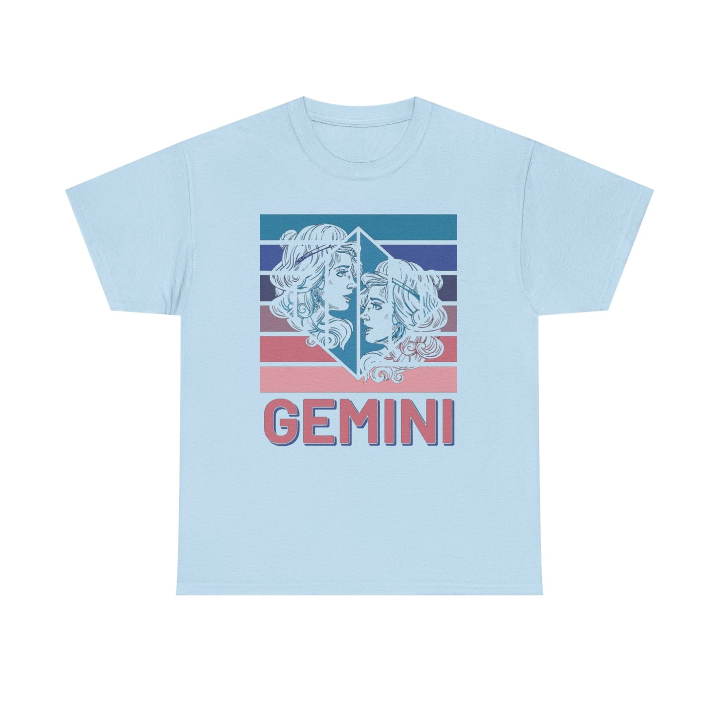 Gemini Zodiac Tee, Unisex Heavy Cotton Shirt for Astrology Lovers, Birthday Gift, Vintage Design, Retro Horoscope Style, Star Sign Apparel
