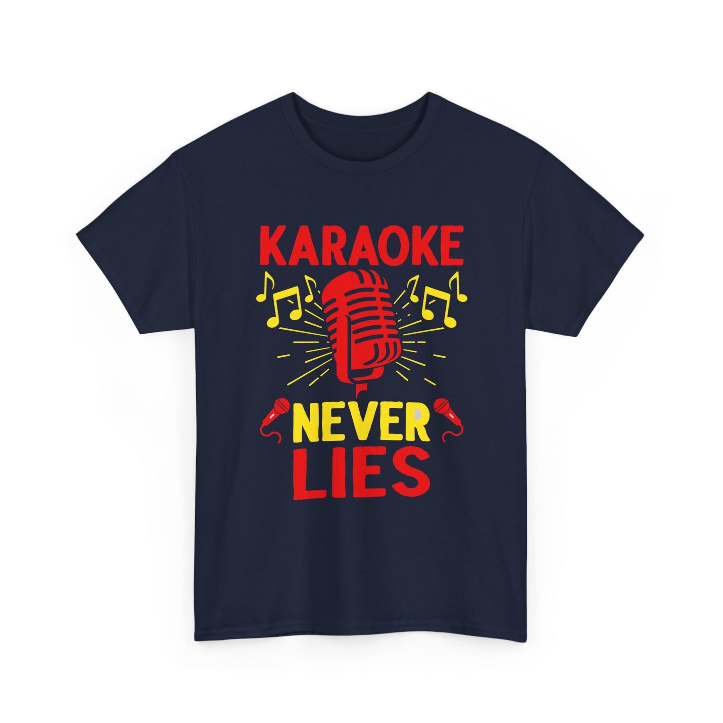 Music Nostalgia, 'Karaoke Never Lies' Unisex Heavy Cotton Tee, Fun Karaoke T-Shirt, Music Lover Gift, Party Shirt, Singing Tee, Casual Wear