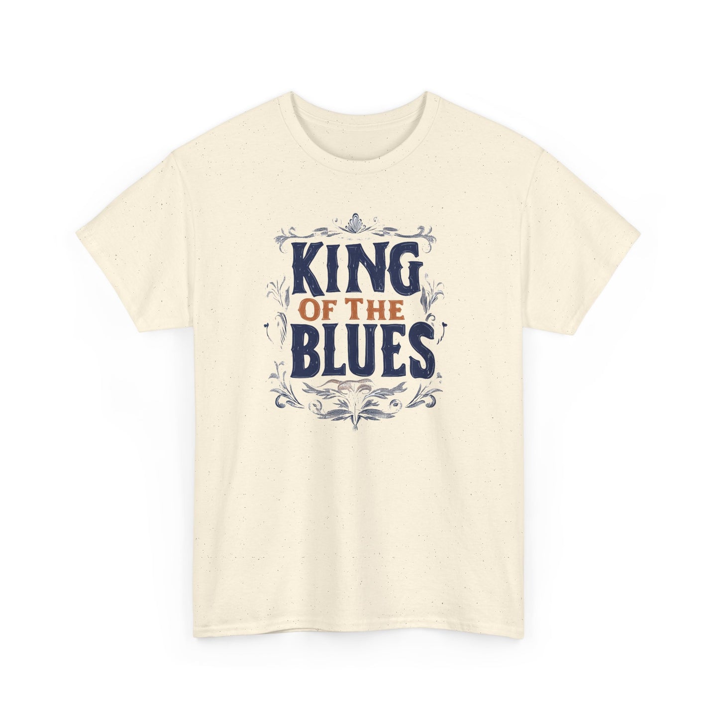 Music Nostalgia King Of The Blues Unisex Cotton Tee, Colorful Retro Style Top, Artistic Typographic Design Shirt