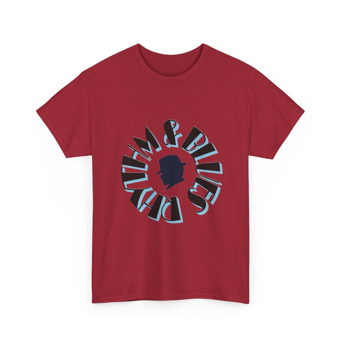 Music Nostalgia Rhythm and Blues Unisex Cotton Tee, Broadway Style Font in Artistic Typography Design Shirt