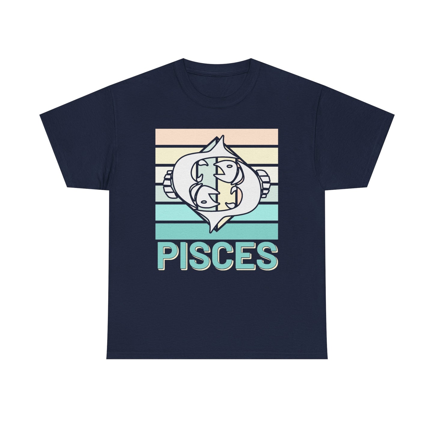 Pisces Zodiac Unisex Tee, Vintage Retro Astrology Sign Shirt, Horoscope Constellation Gift, Astro Lover Birthday Present, Heavy Cotton