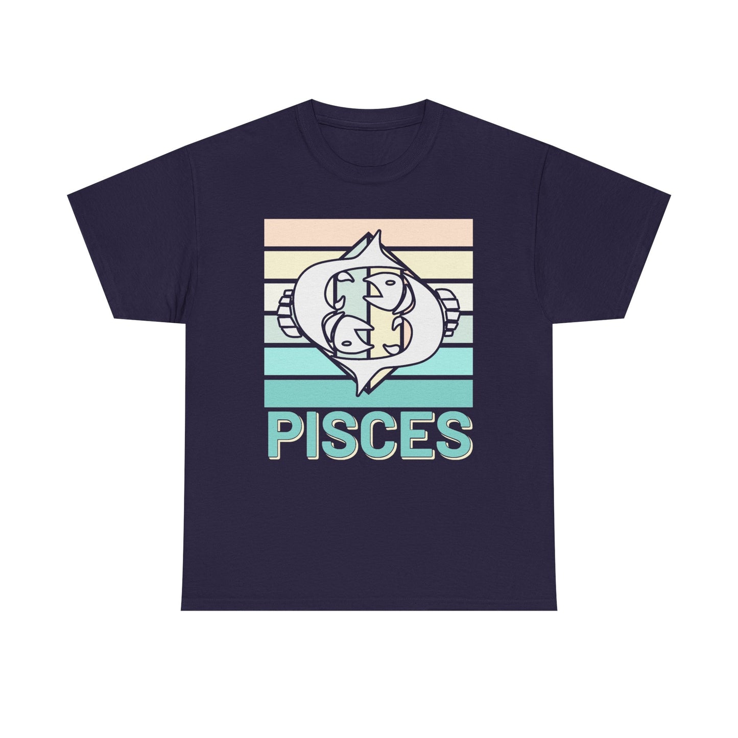 Pisces Zodiac Unisex Tee, Vintage Retro Astrology Sign Shirt, Horoscope Constellation Gift, Astro Lover Birthday Present, Heavy Cotton