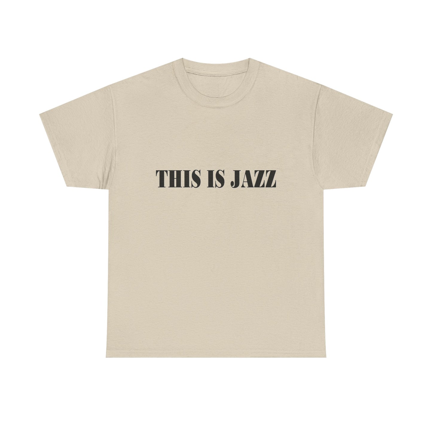 Music Nostalgia THIS IS JAZZ Unisex Cotton Shirt, Colorful Boho and Hippie Style Top, Artistic Typographic Design Shirt