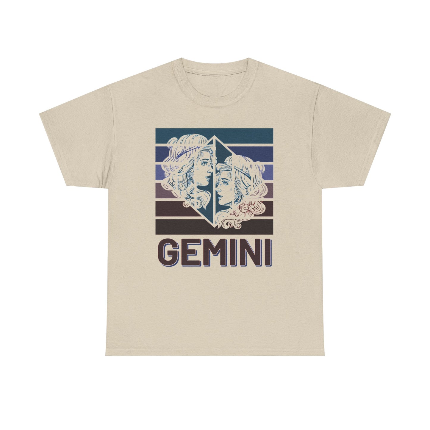 Gemini Zodiac Unisex Heavy Cotton Tee, Astrology Gift Shirt, Birthday Gift for Gemini, Zodiac Sign Tee, Horoscope T-Shirt, Retro Design