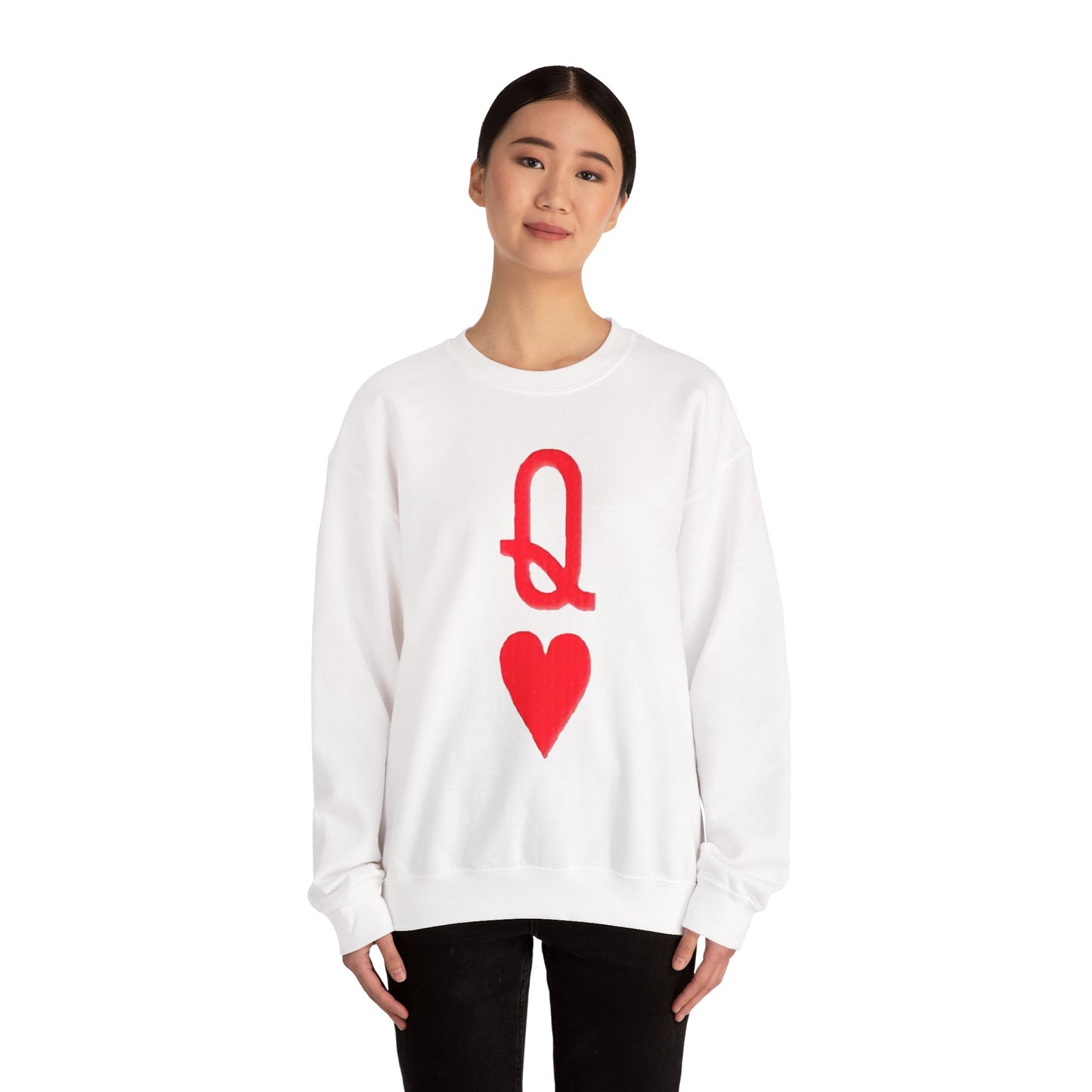 Queen of Hearts Sweatshirt, Gambler's Card Game Attire, Casino Theme Jumper, Unisex Pullover Gift, Gambling Lover Clothing, Heart Suit