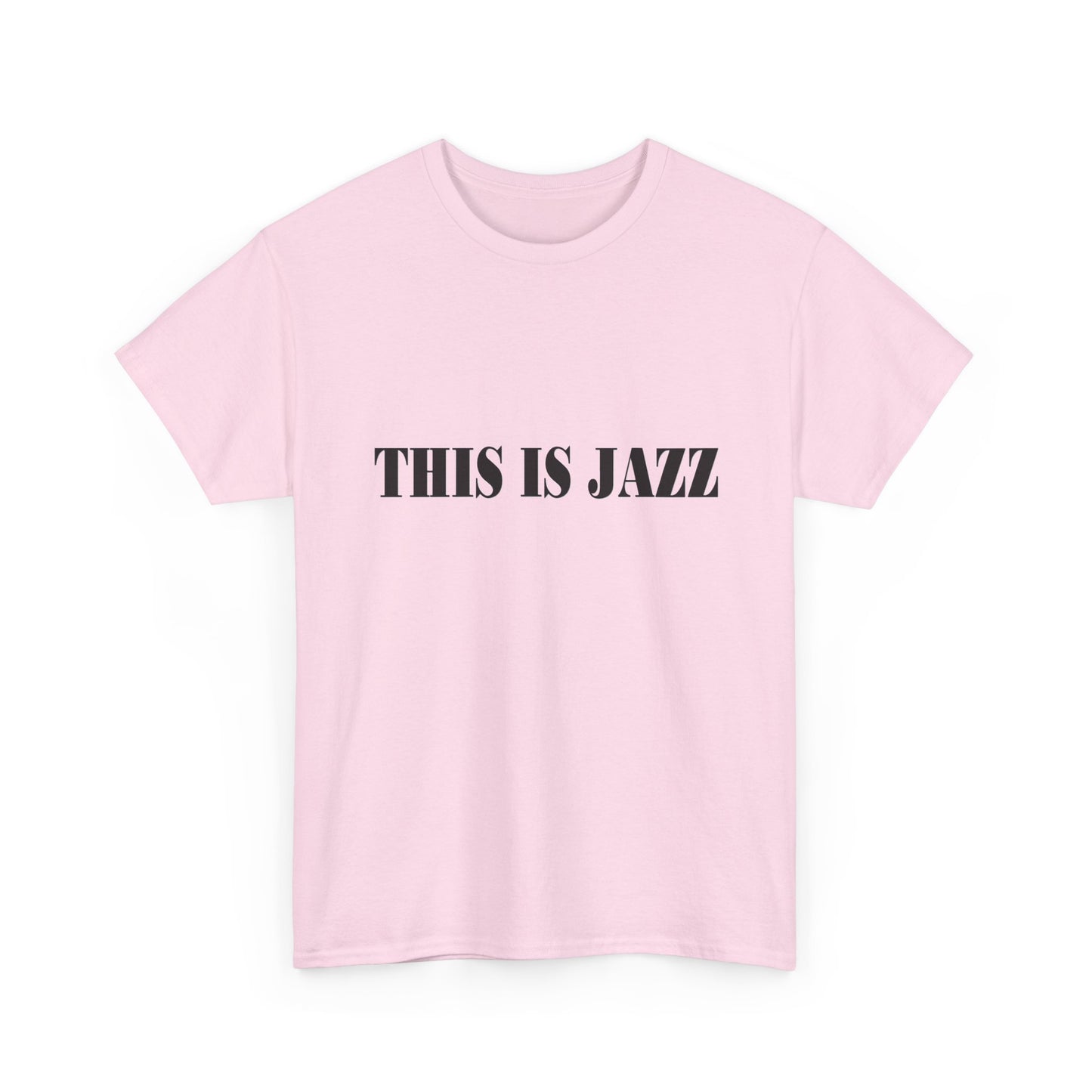 Music Nostalgia THIS IS JAZZ Unisex Cotton Shirt, Colorful Boho and Hippie Style Top, Artistic Typographic Design Shirt