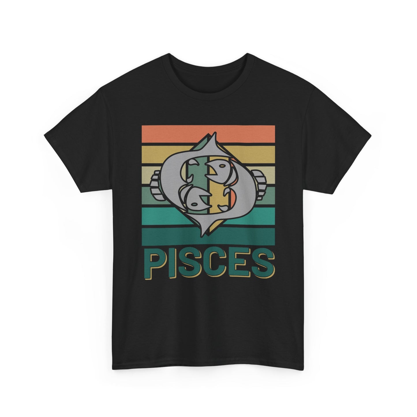 Pisces Tee, Retro Vintage Unisex T-shirt, Astrology Sign Shirt, Zodiac Design Top, Heavy Cotton Clothing, Horoscope Gift