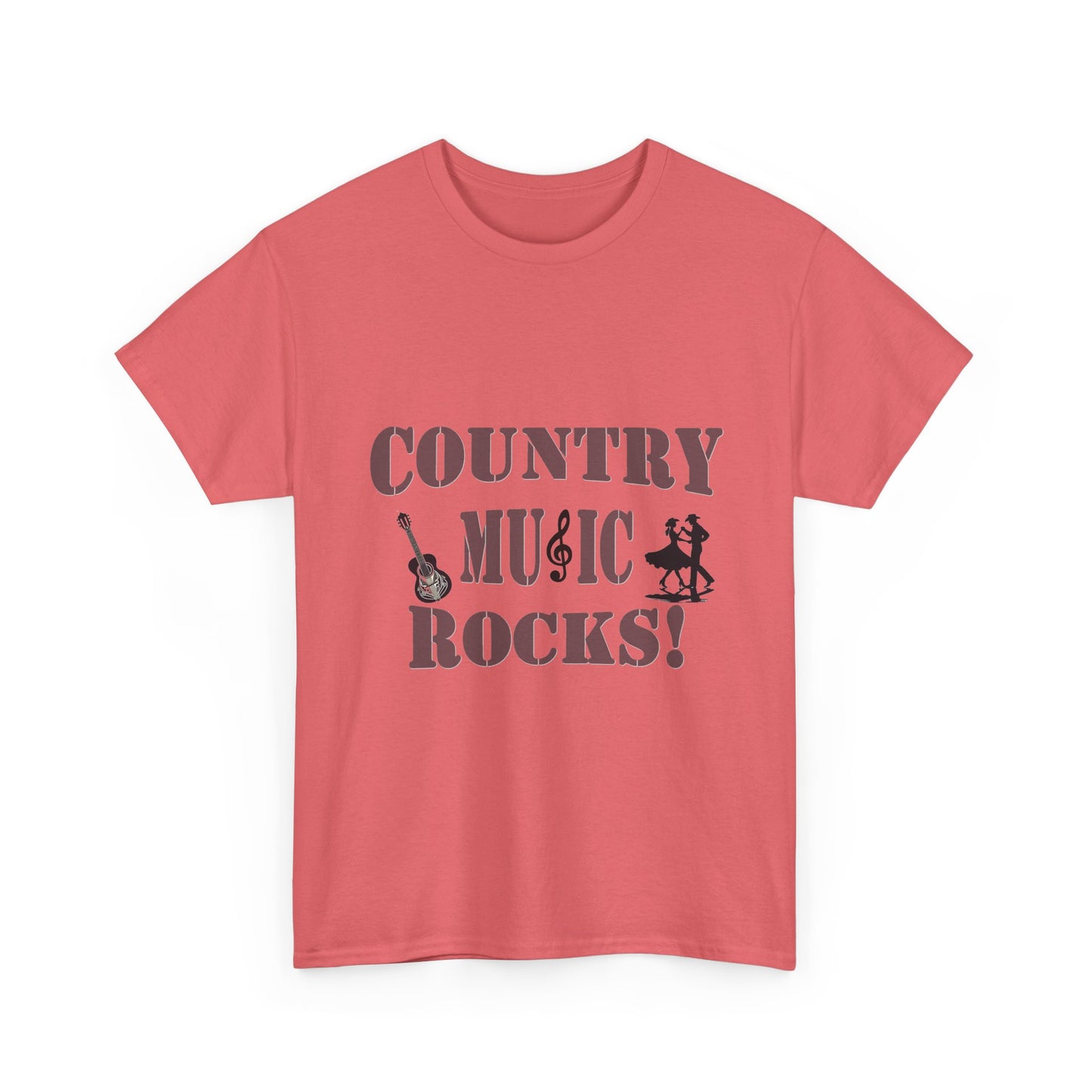 Music Nostalgia Country Music Rocks Unisex Cotton Tee, Artistic Typography Top, Retro Style Graphic Tee