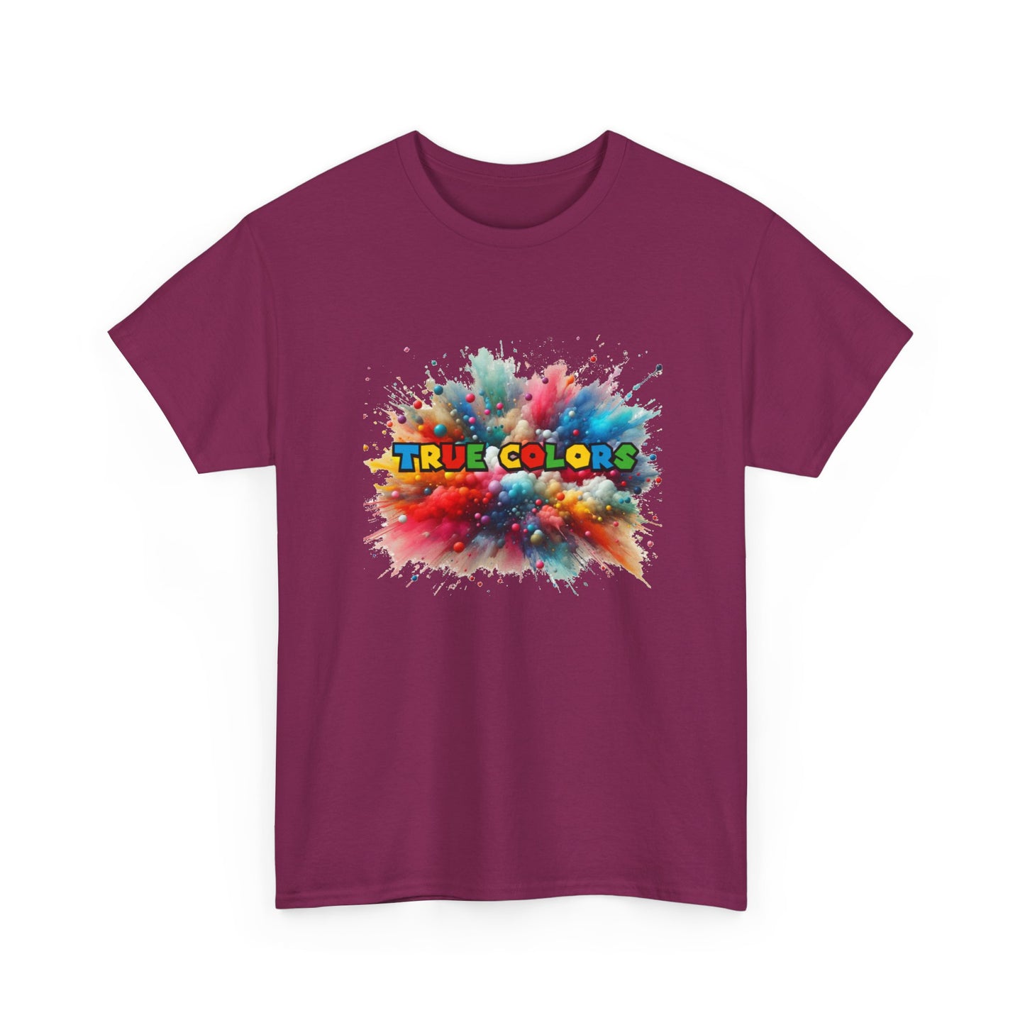 Music Nostalgia True Colors Unisex Cotton Tee, Colorful Boho and Hippie Style Top, Artistic Typographic Design T-shirt