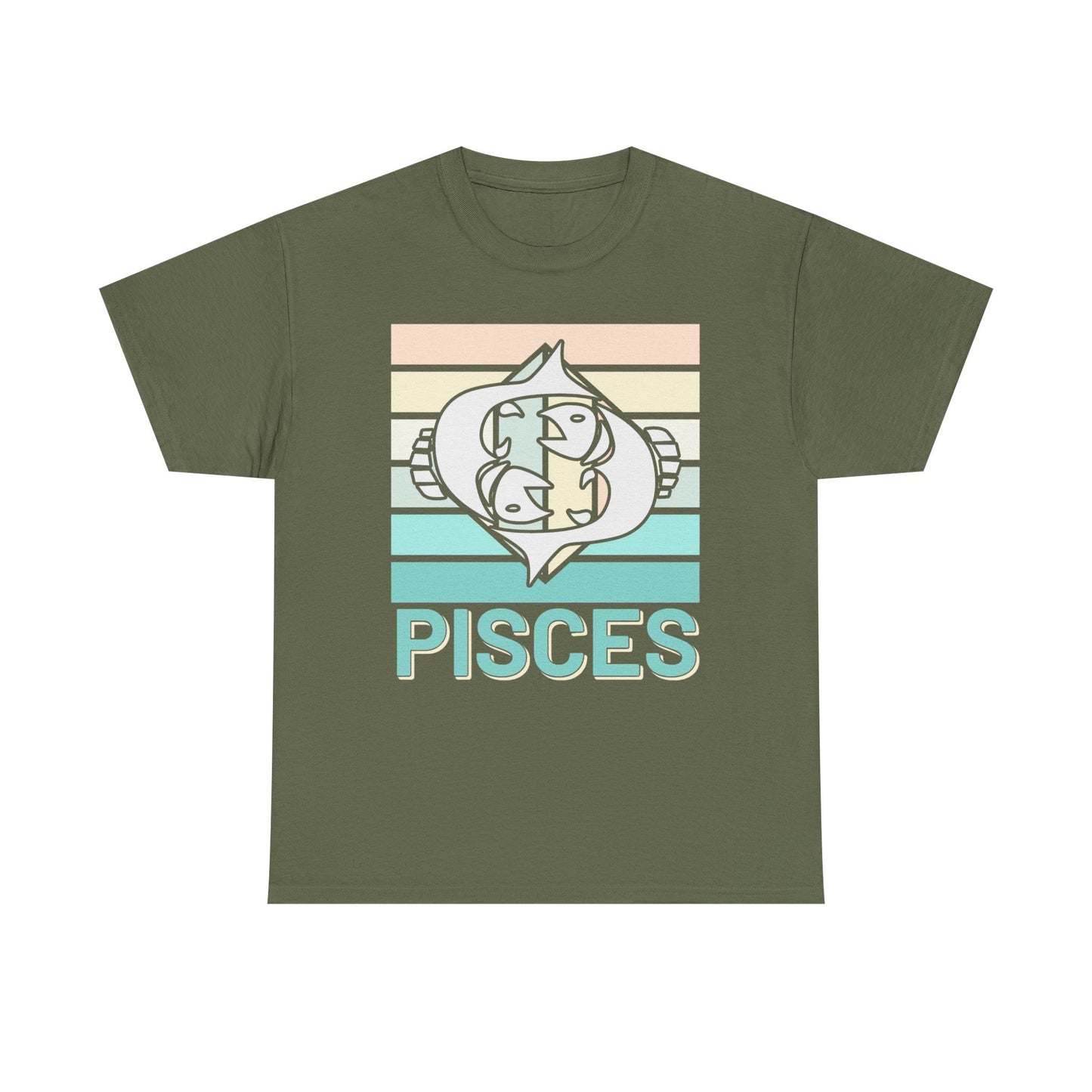 Pisces Zodiac Unisex Tee, Vintage Retro Astrology Sign Shirt, Horoscope Constellation Gift, Astro Lover Birthday Present, Heavy Cotton
