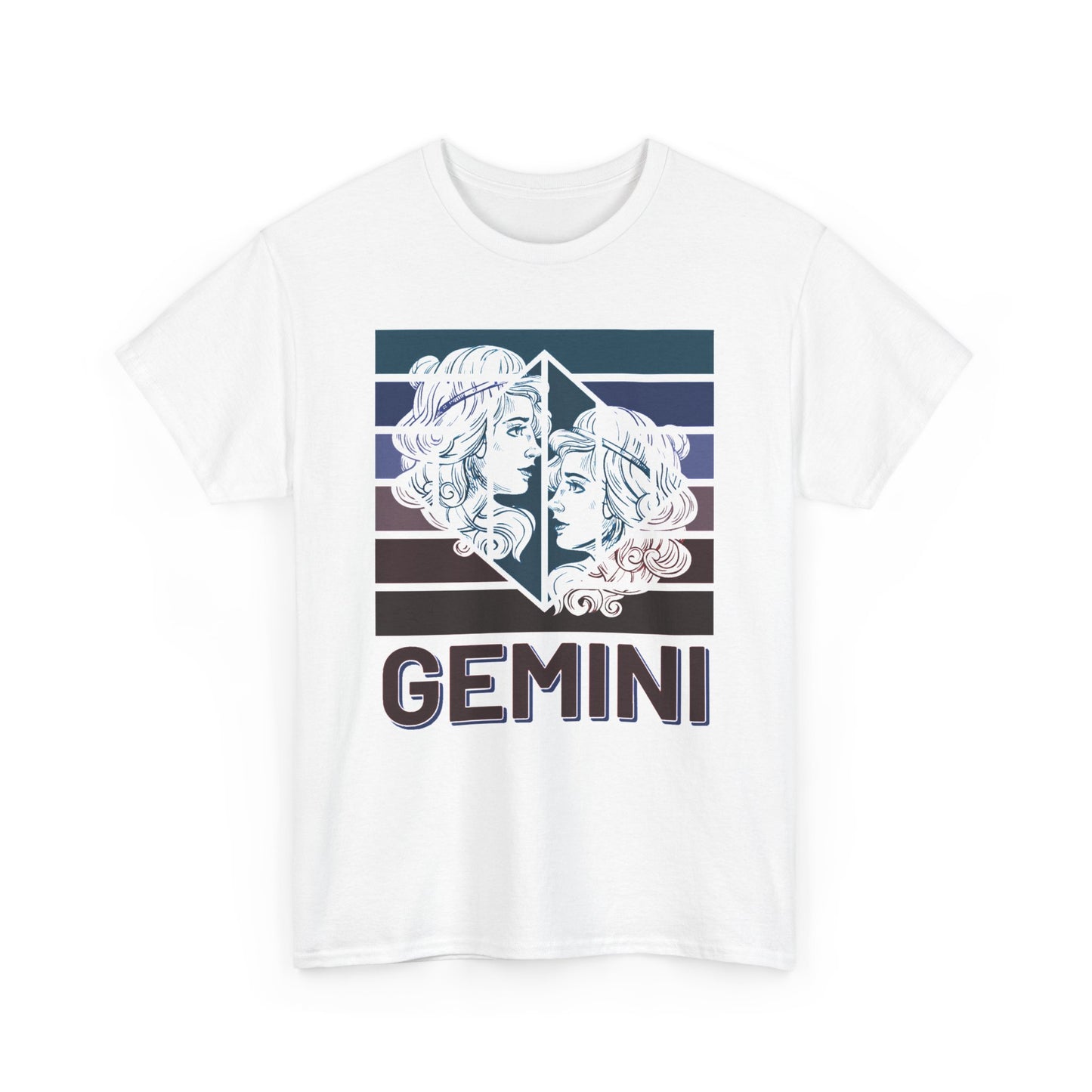 Gemini Zodiac Unisex Heavy Cotton Tee, Astrology Gift Shirt, Birthday Gift for Gemini, Zodiac Sign Tee, Horoscope T-Shirt, Retro Design