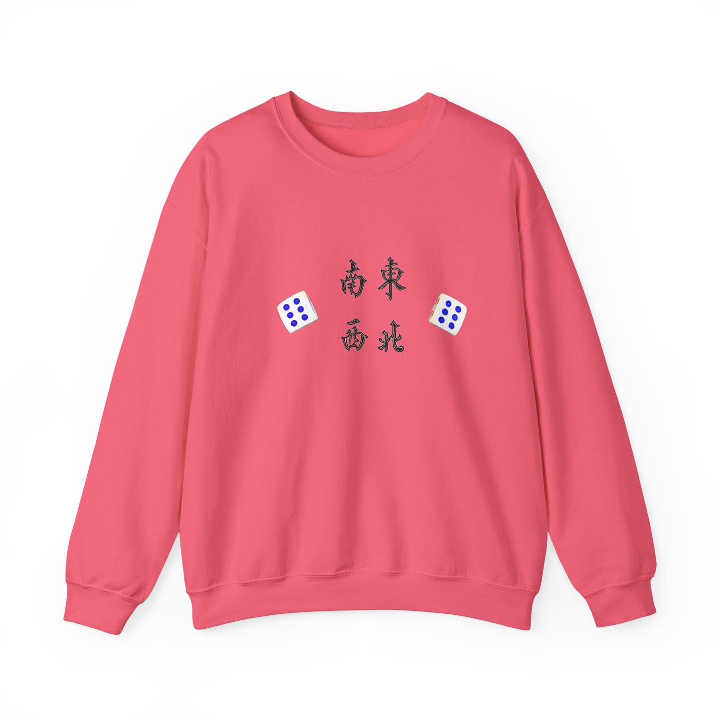 Gambler's Metaphor Mahjong Tiles Unisex Sweatshirt, Dragon Winds Dice Design, Mahjong Enthusiast Gift, Cozy Jumper, Gamer Apparel