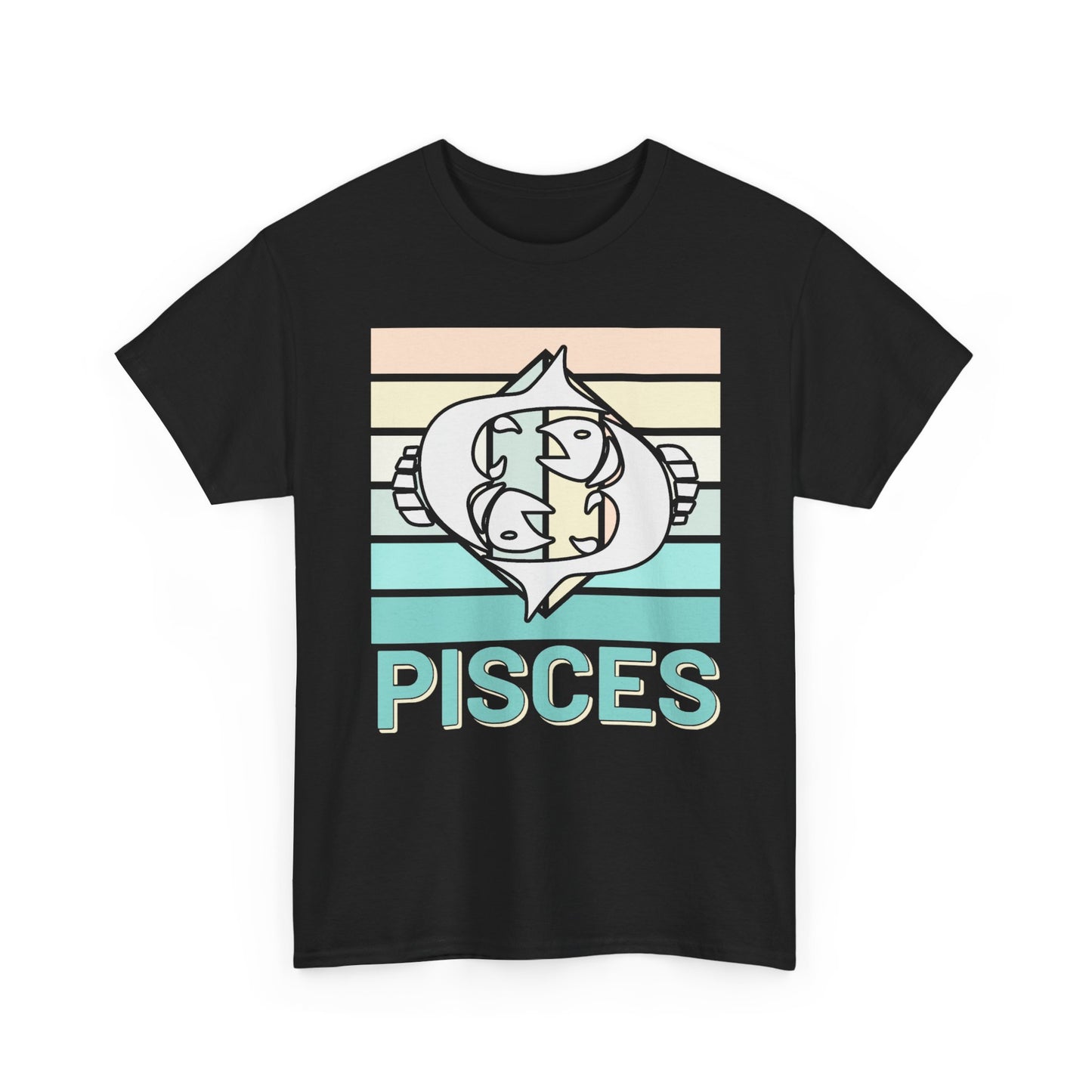 Pisces Zodiac Unisex Tee, Vintage Retro Astrology Sign Shirt, Horoscope Constellation Gift, Astro Lover Birthday Present, Heavy Cotton