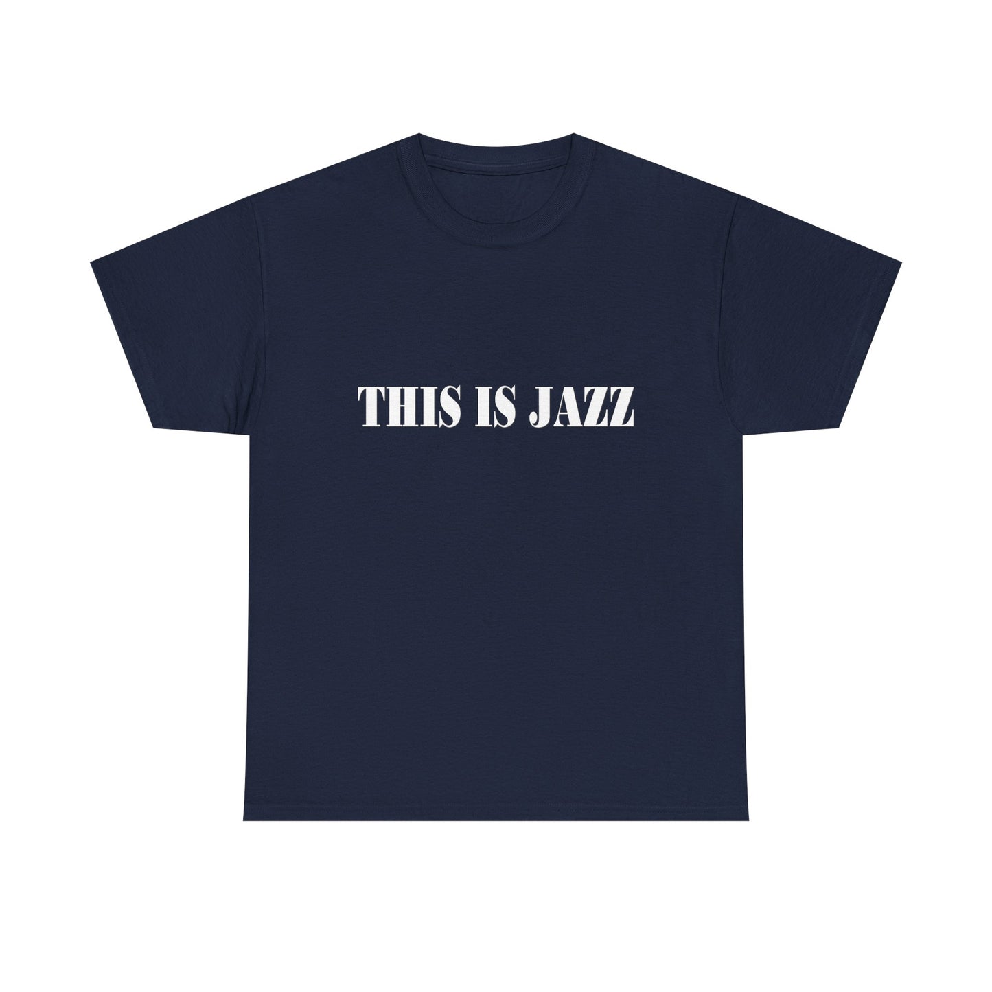 Music Nostalgia THIS IS JAZZ Unisex Cotton Shirt, Colorful Boho and Hippie Style Top, Artistic Typographic Design Shirt