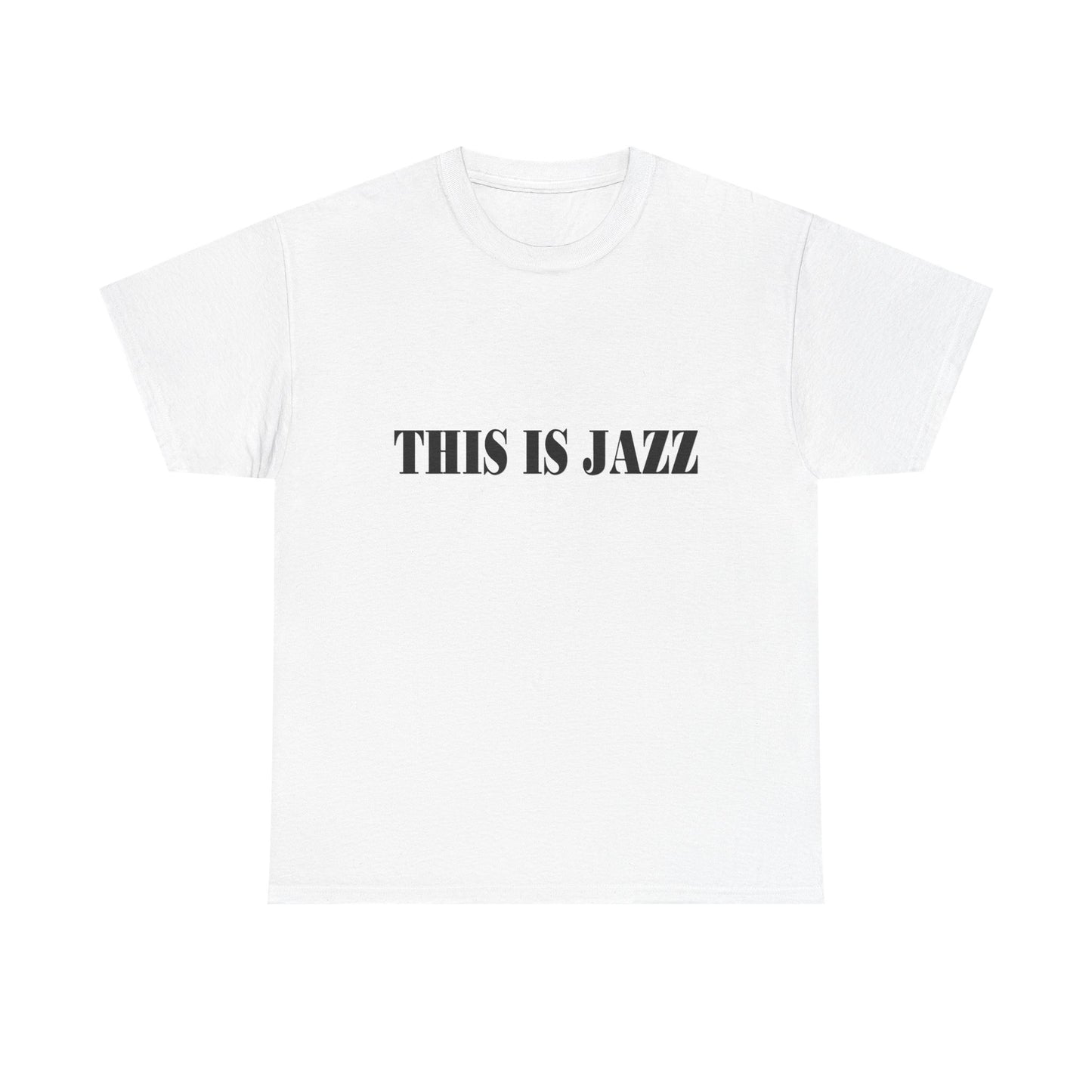 Music Nostalgia THIS IS JAZZ Unisex Cotton Shirt, Colorful Boho and Hippie Style Top, Artistic Typographic Design Shirt