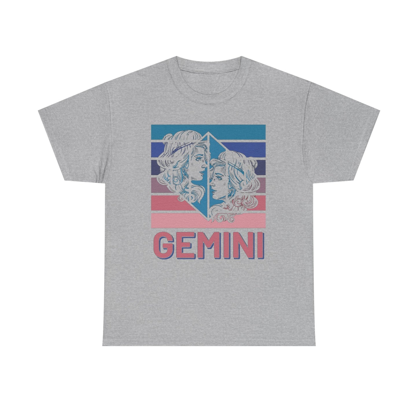 Gemini Zodiac Tee, Unisex Heavy Cotton Shirt for Astrology Lovers, Birthday Gift, Vintage Design, Retro Horoscope Style, Star Sign Apparel