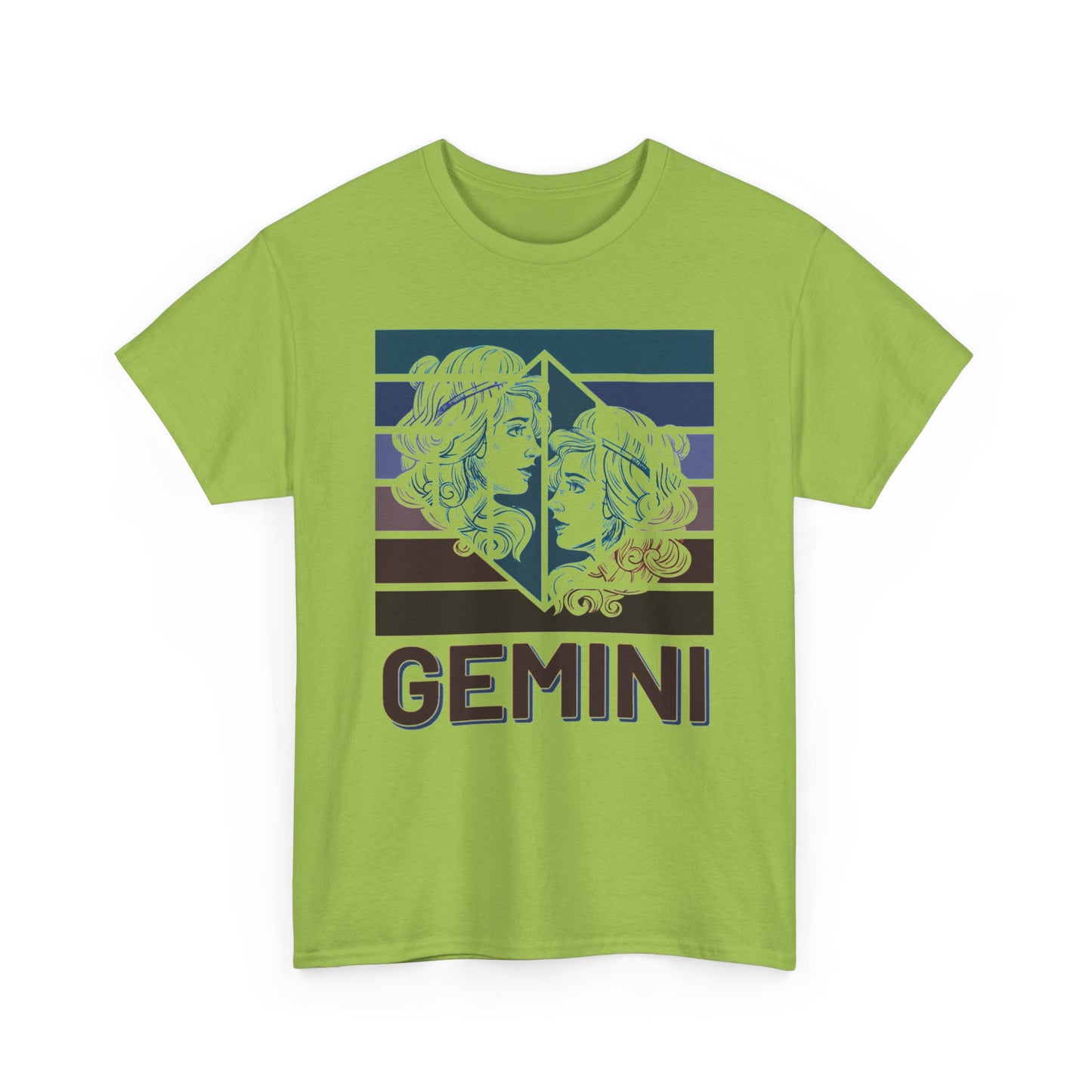 Gemini Zodiac Unisex Heavy Cotton Tee, Astrology Gift Shirt, Birthday Gift for Gemini, Zodiac Sign Tee, Horoscope T-Shirt, Retro Design