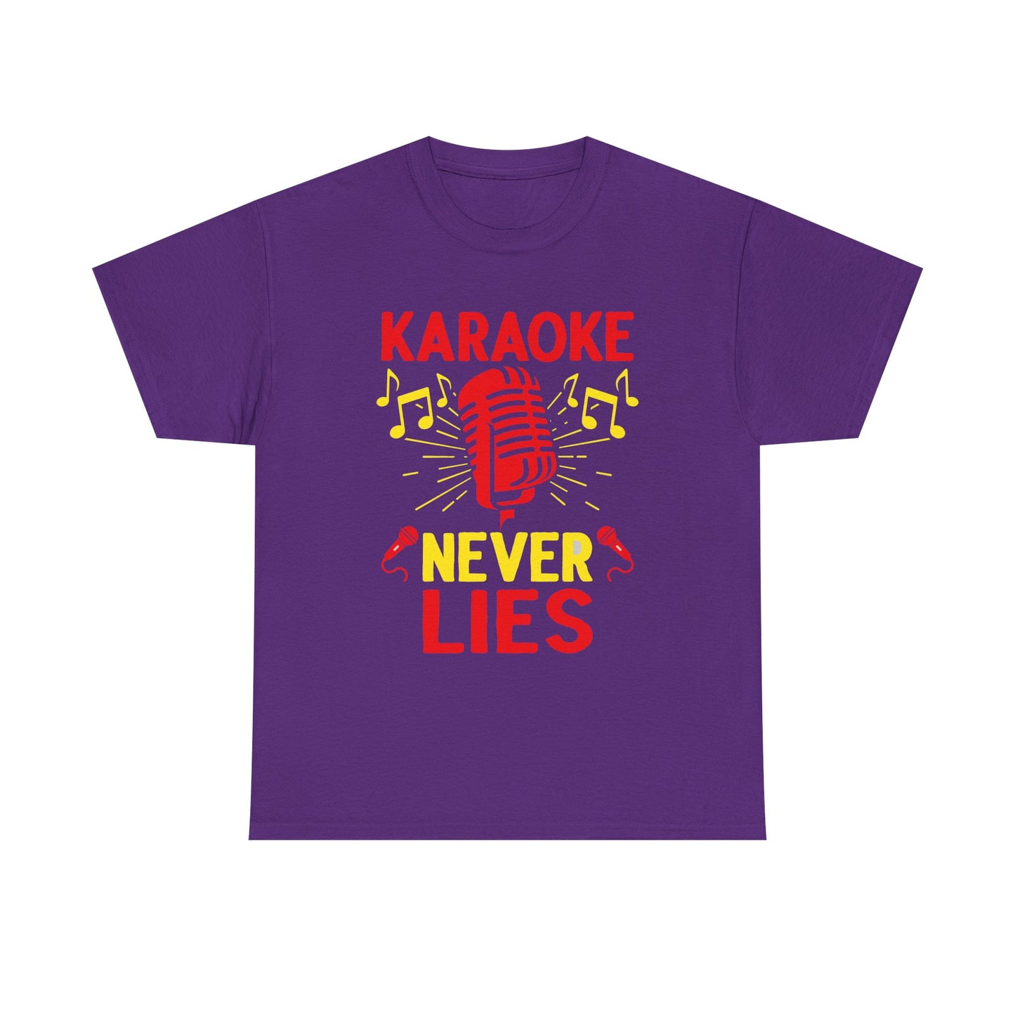 Music Nostalgia, 'Karaoke Never Lies' Unisex Heavy Cotton Tee, Fun Karaoke T-Shirt, Music Lover Gift, Party Shirt, Singing Tee, Casual Wear