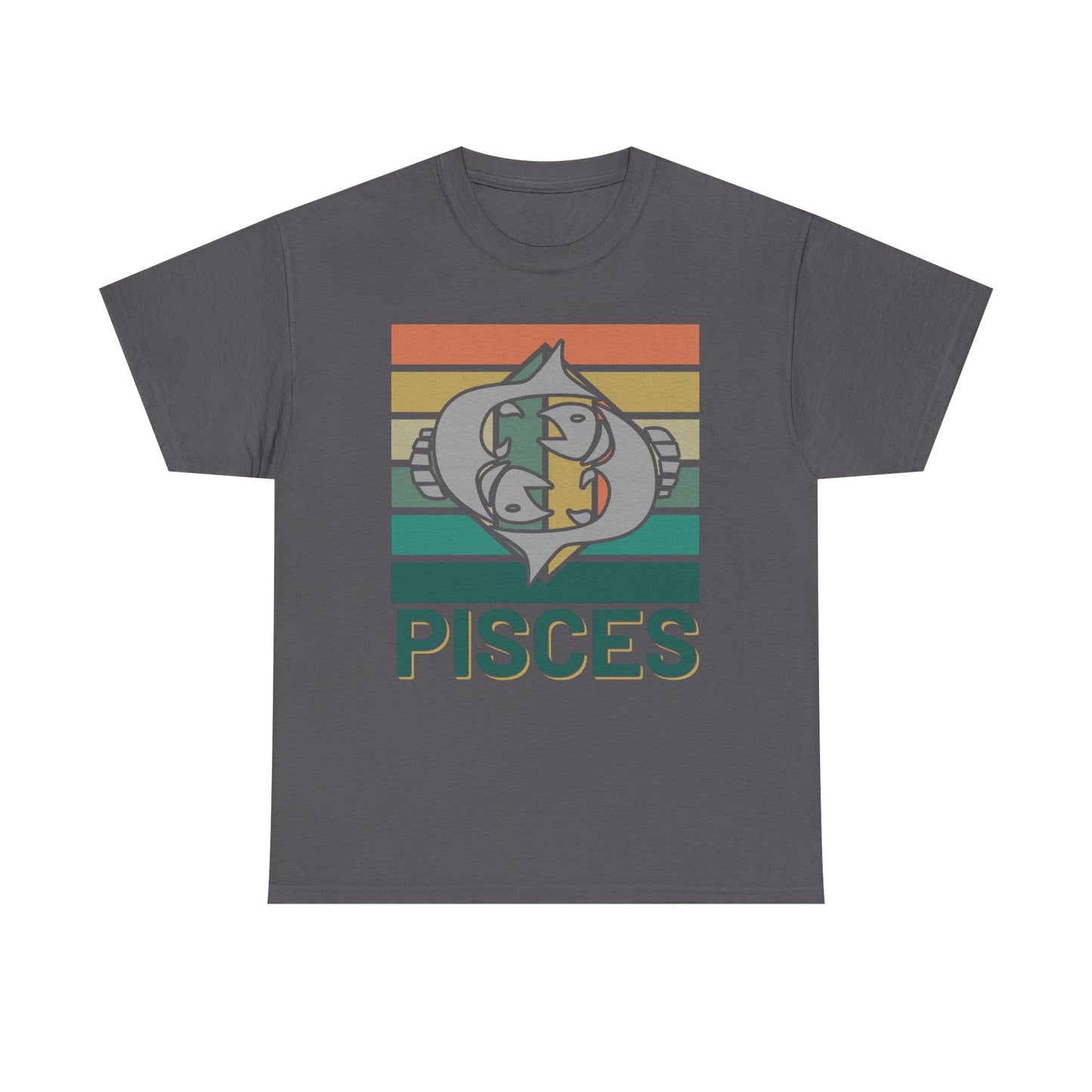 Pisces Tee, Retro Vintage Unisex T-shirt, Astrology Sign Shirt, Zodiac Design Top, Heavy Cotton Clothing, Horoscope Gift