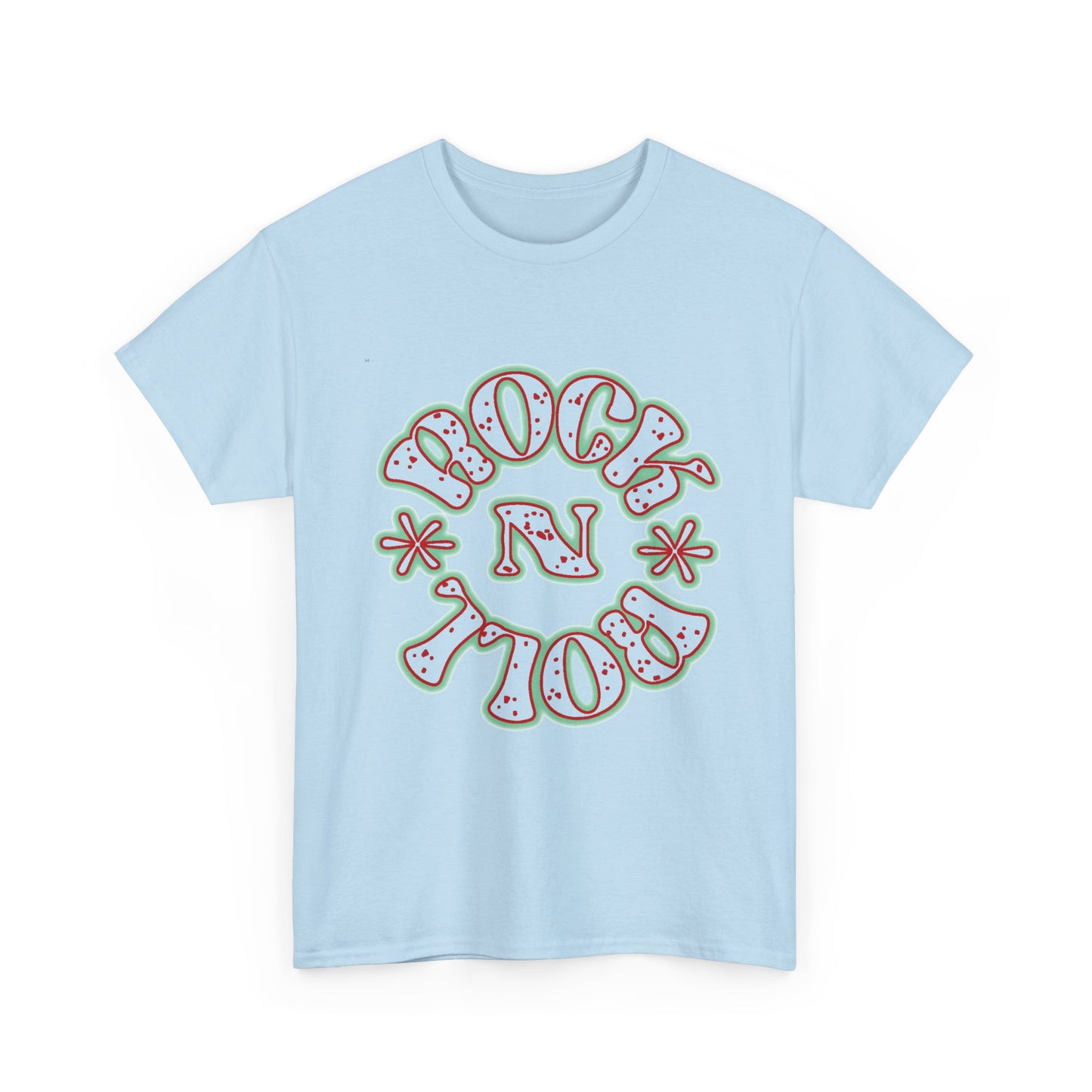 Music Nostalgia Rock N Roll Unisex Cotton Tee, Colorful Boho and Hippie Style Top, Artistic Typographic Design