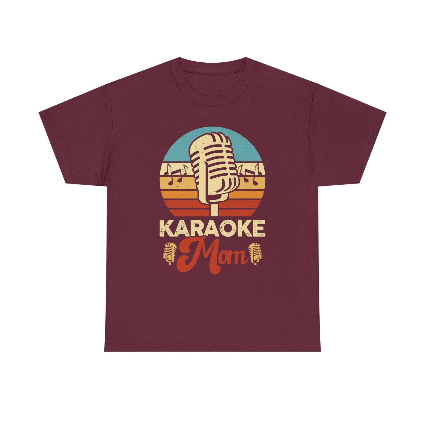 Karaoke Vibe, Karaoke Mom Unisex Heavy Cotton Tee | Fun Gift for Moms, Music Lovers, Family Gatherings, Birthdays, Singing Events