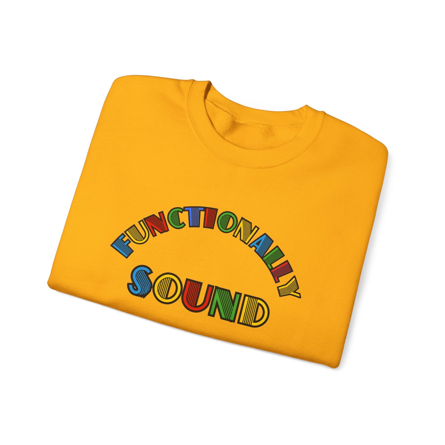 Colorful Typography, 'Functionality Sound' Sweatshirt, Cozy Crewneck, Unisex Gift, Music Lover Apparel, Casual Wear, Birthday Present