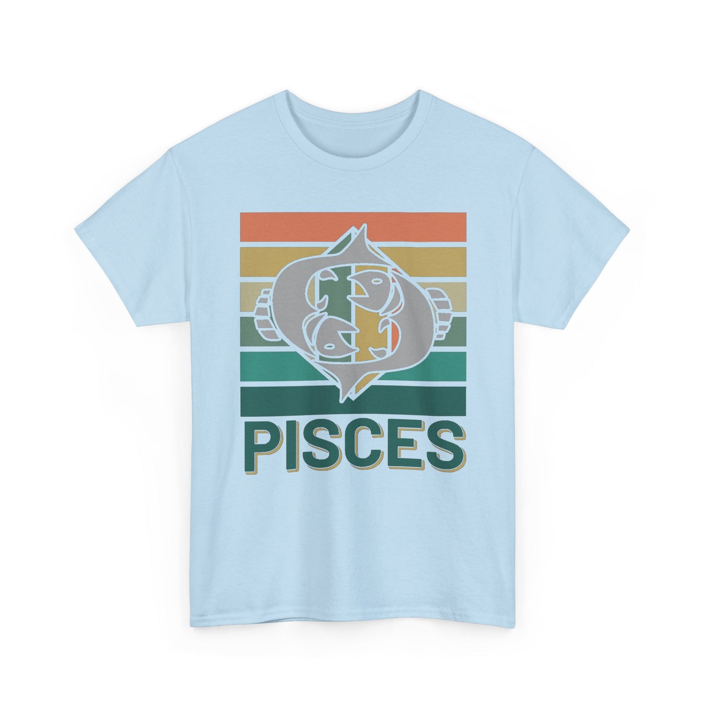 Pisces Tee, Retro Vintage Unisex T-shirt, Astrology Sign Shirt, Zodiac Design Top, Heavy Cotton Clothing, Horoscope Gift