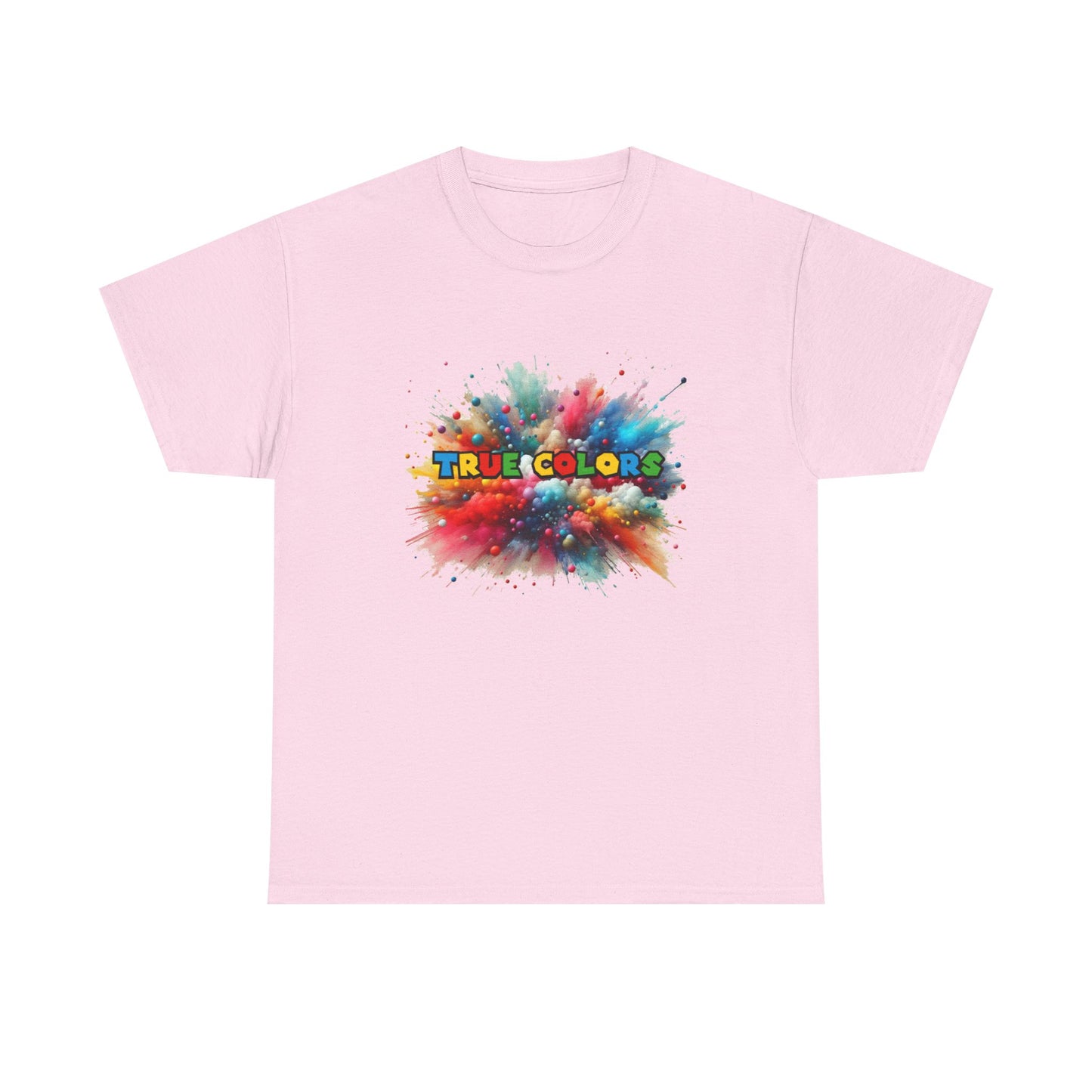 Music Nostalgia True Colors Unisex Cotton Tee, Colorful Boho and Hippie Style Top, Artistic Typographic Design T-shirt