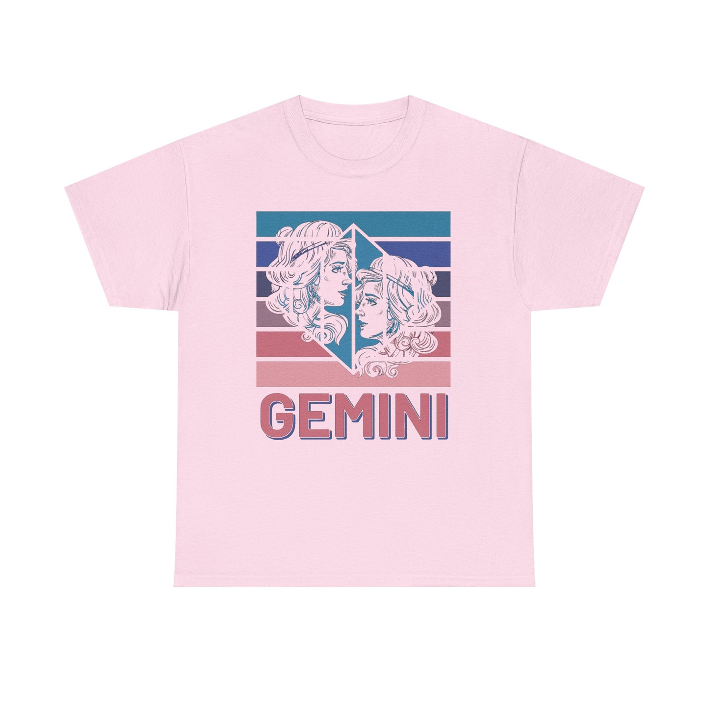 Gemini Zodiac Tee, Unisex Heavy Cotton Shirt for Astrology Lovers, Birthday Gift, Vintage Design, Retro Horoscope Style, Star Sign Apparel