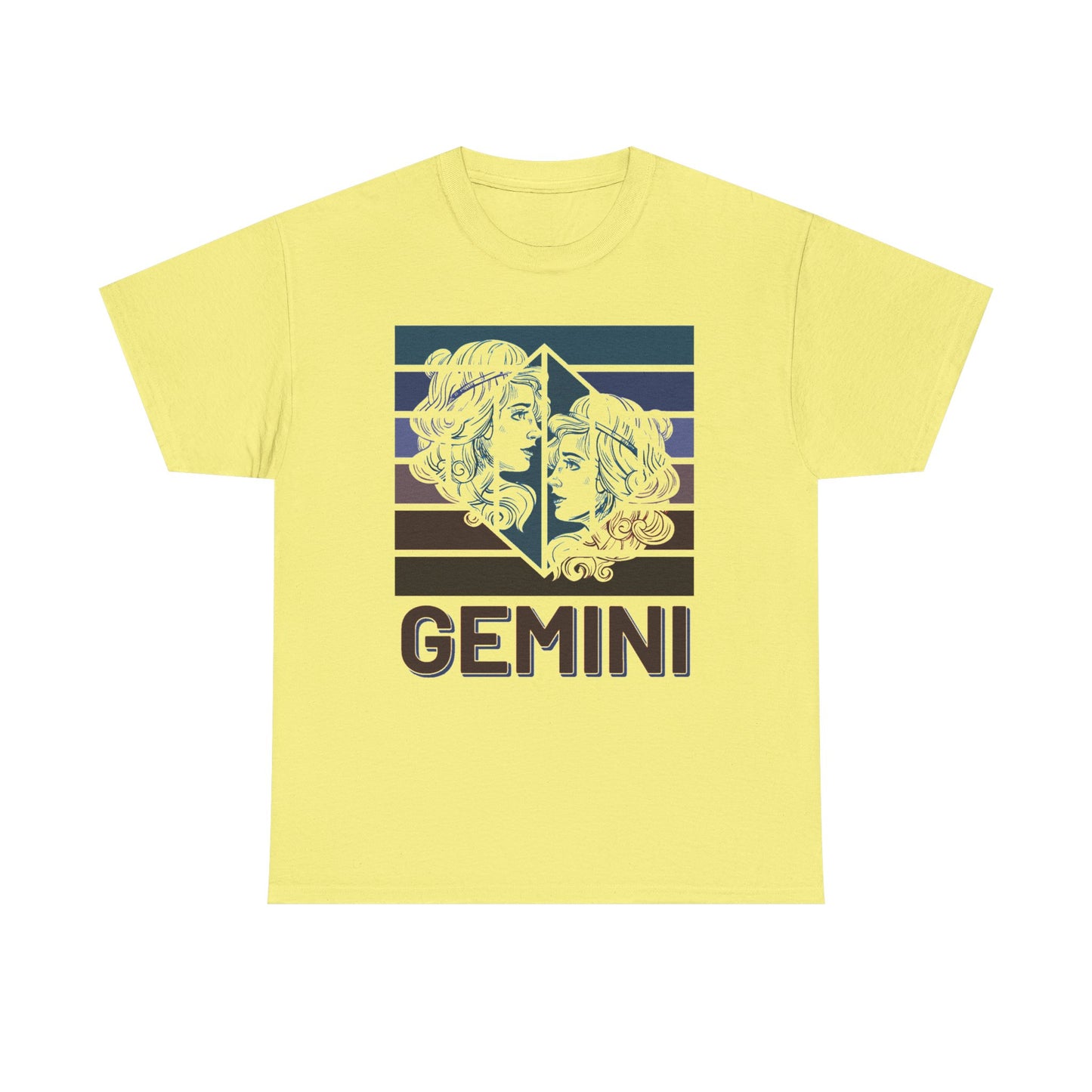 Gemini Zodiac Unisex Heavy Cotton Tee, Astrology Gift Shirt, Birthday Gift for Gemini, Zodiac Sign Tee, Horoscope T-Shirt, Retro Design