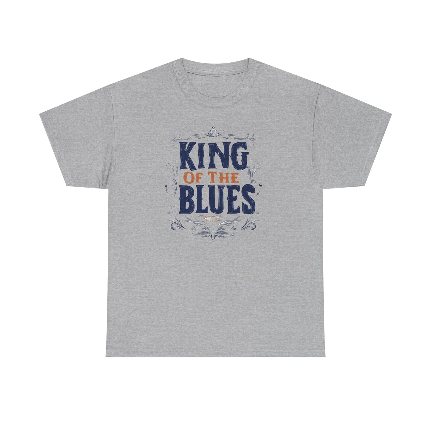 Music Nostalgia King Of The Blues Unisex Cotton Tee, Colorful Retro Style Top, Artistic Typographic Design Shirt