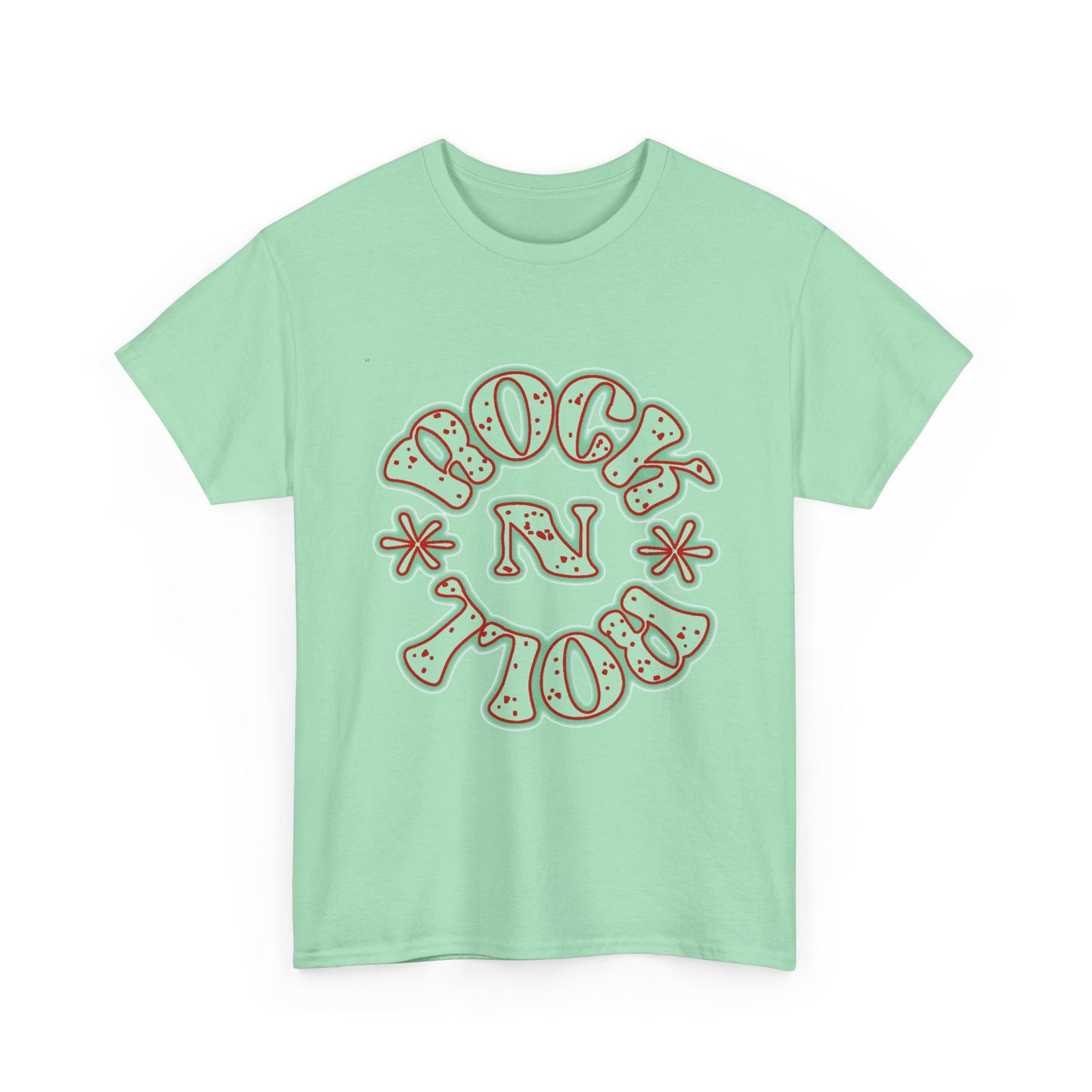 Music Nostalgia Rock N Roll Unisex Cotton Tee, Colorful Boho and Hippie Style Top, Artistic Typographic Design