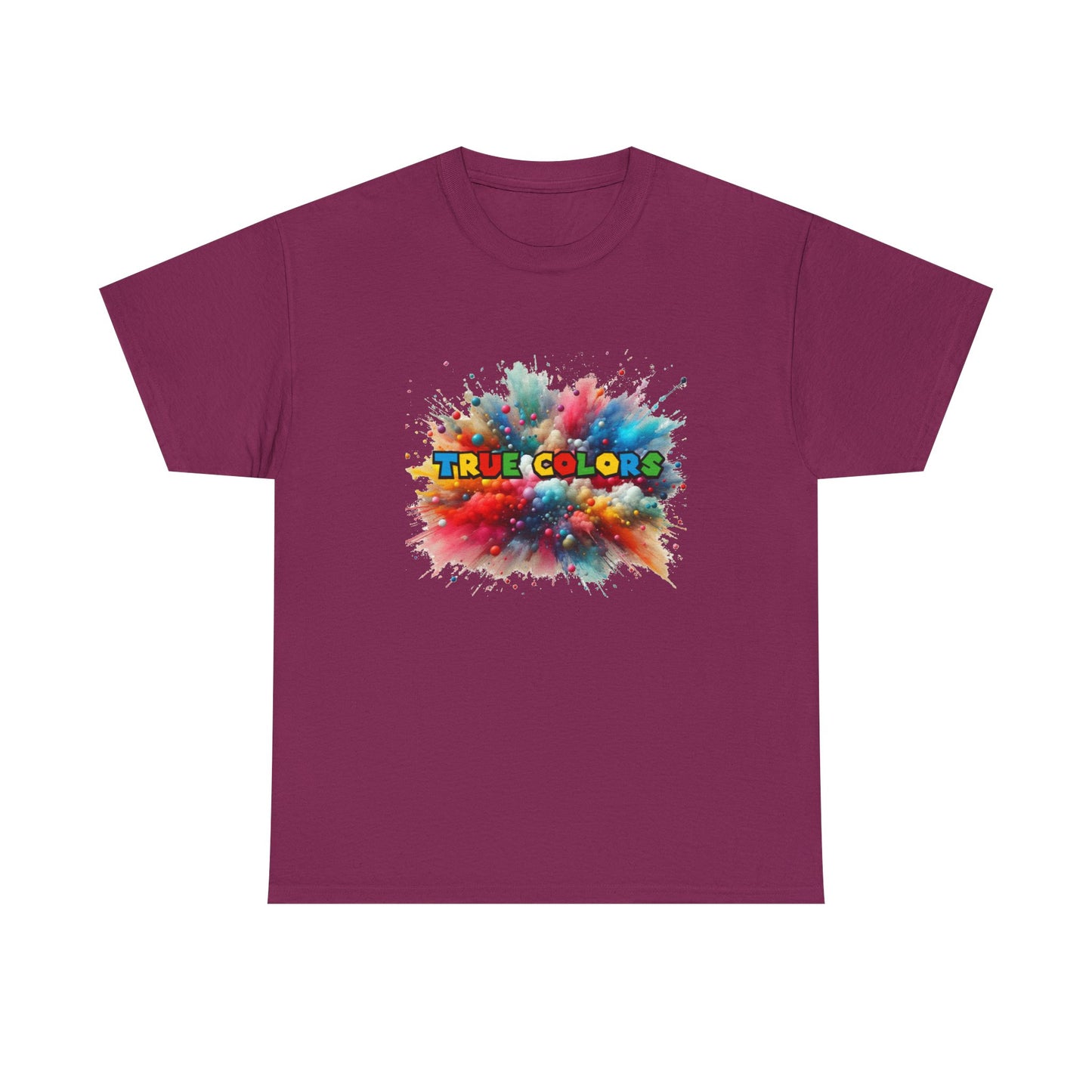 Music Nostalgia True Colors Unisex Cotton Tee, Colorful Boho and Hippie Style Top, Artistic Typographic Design T-shirt