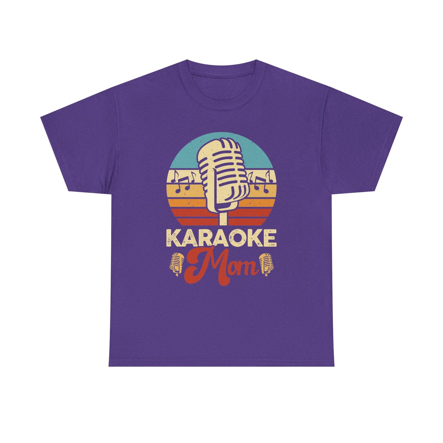 Karaoke Vibe, Karaoke Mom Unisex Heavy Cotton Tee | Fun Gift for Moms, Music Lovers, Family Gatherings, Birthdays, Singing Events