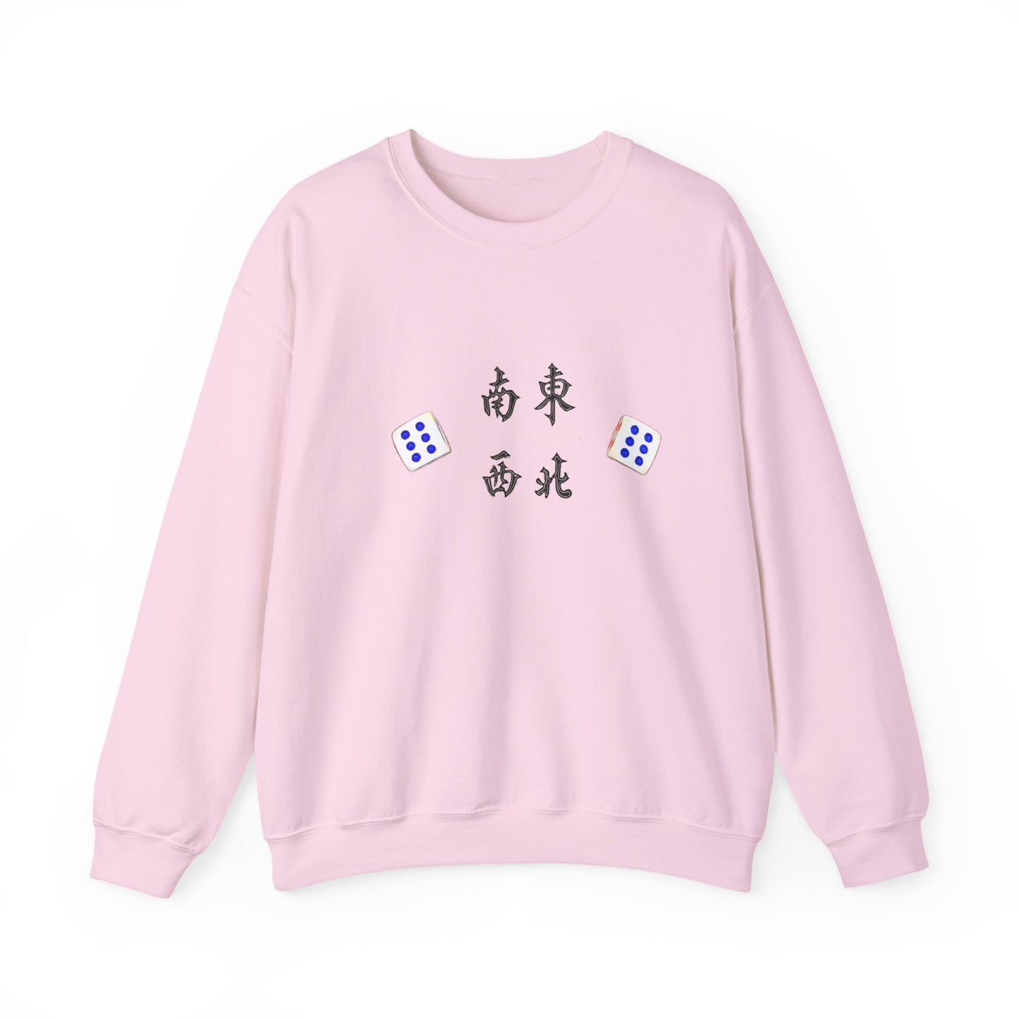 Gambler's Metaphor Mahjong Tiles Unisex Sweatshirt, Dragon Winds Dice Design, Mahjong Enthusiast Gift, Cozy Jumper, Gamer Apparel