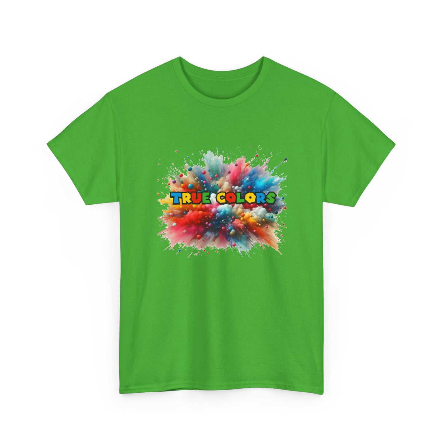 Music Nostalgia True Colors Unisex Cotton Tee, Colorful Boho and Hippie Style Top, Artistic Typographic Design T-shirt
