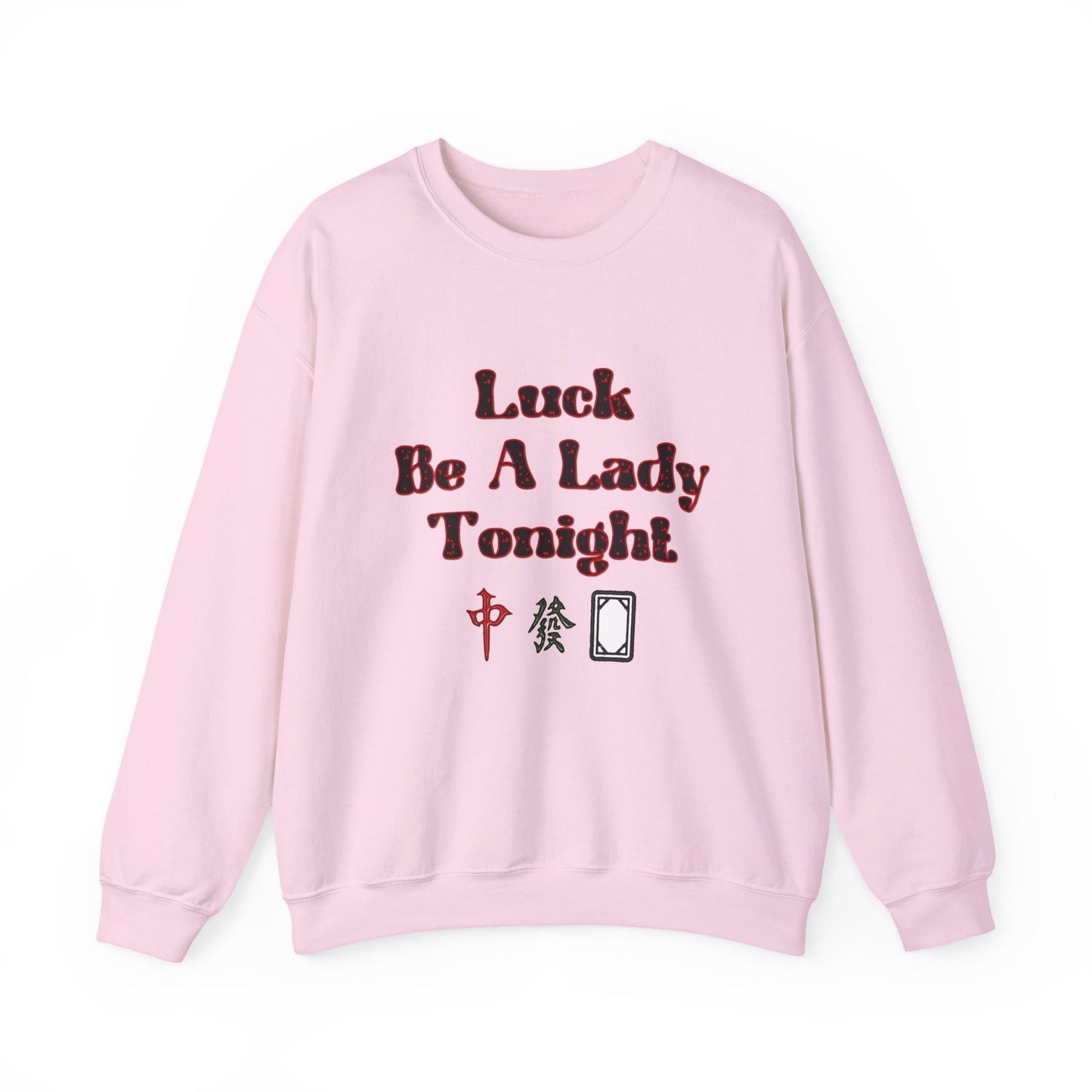 Boho Mahjong Inspired Unisex Sweatshirt, Gambler Metaphor Crewneck Jumper, Luck Be a Lady Pullover, Gift for Gamers, Vintage Style Sweater