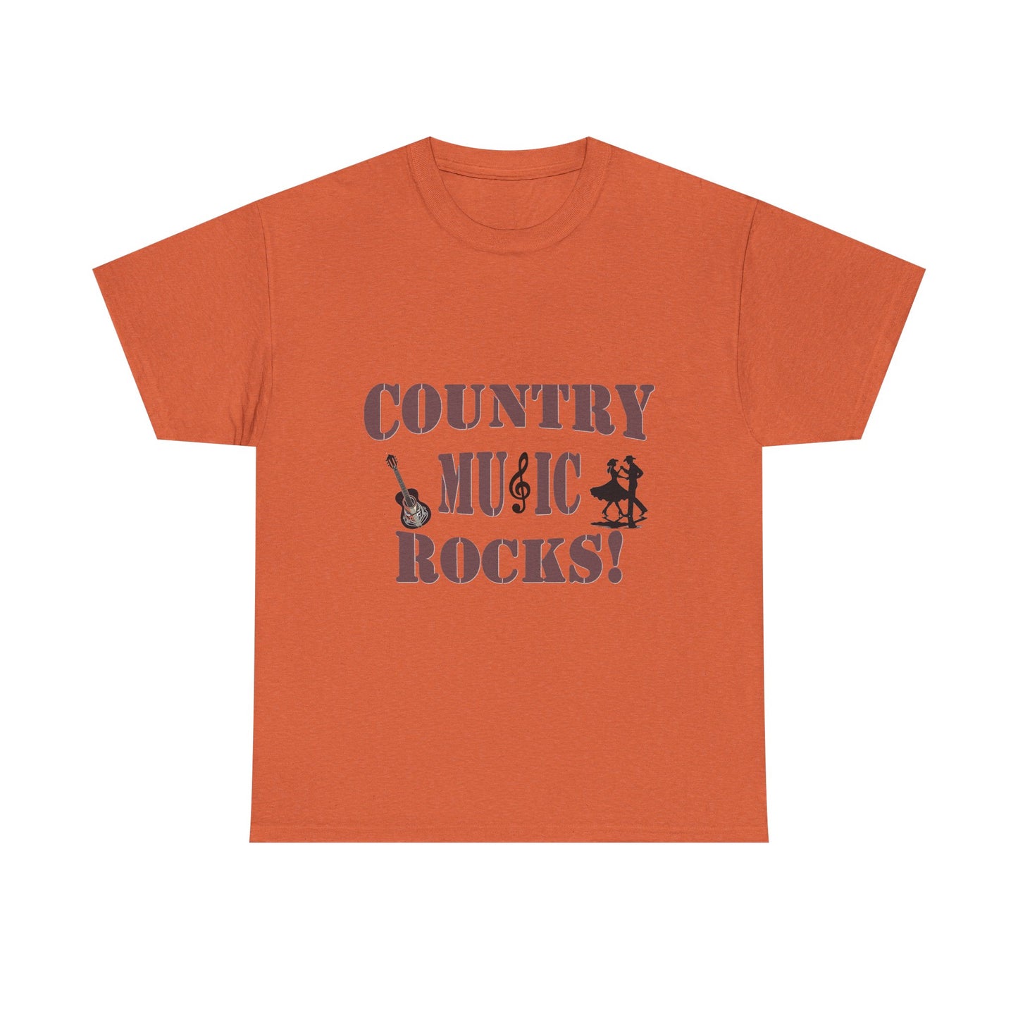 Music Nostalgia Country Music Rocks Unisex Cotton Tee, Artistic Typography Top, Retro Style Graphic Tee