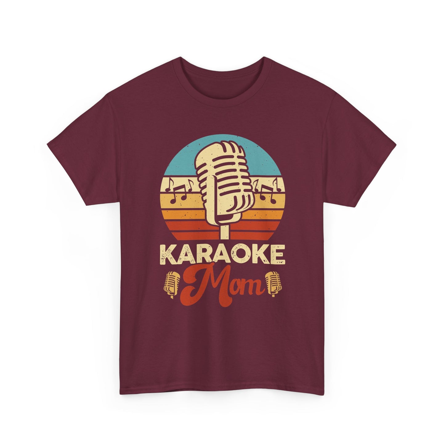 Karaoke Vibe, Karaoke Mom Unisex Heavy Cotton Tee | Fun Gift for Moms, Music Lovers, Family Gatherings, Birthdays, Singing Events