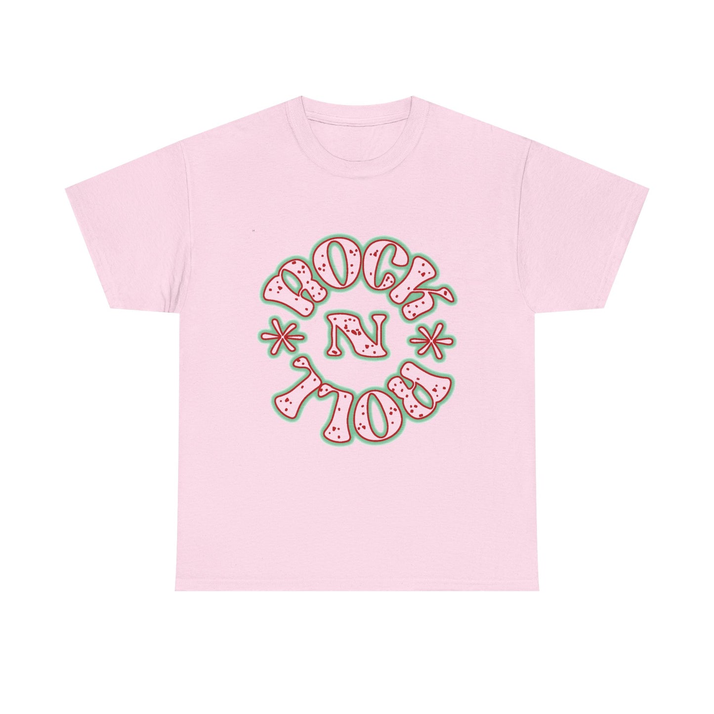 Music Nostalgia Rock N Roll Unisex Cotton Tee, Colorful Boho and Hippie Style Top, Artistic Typographic Design